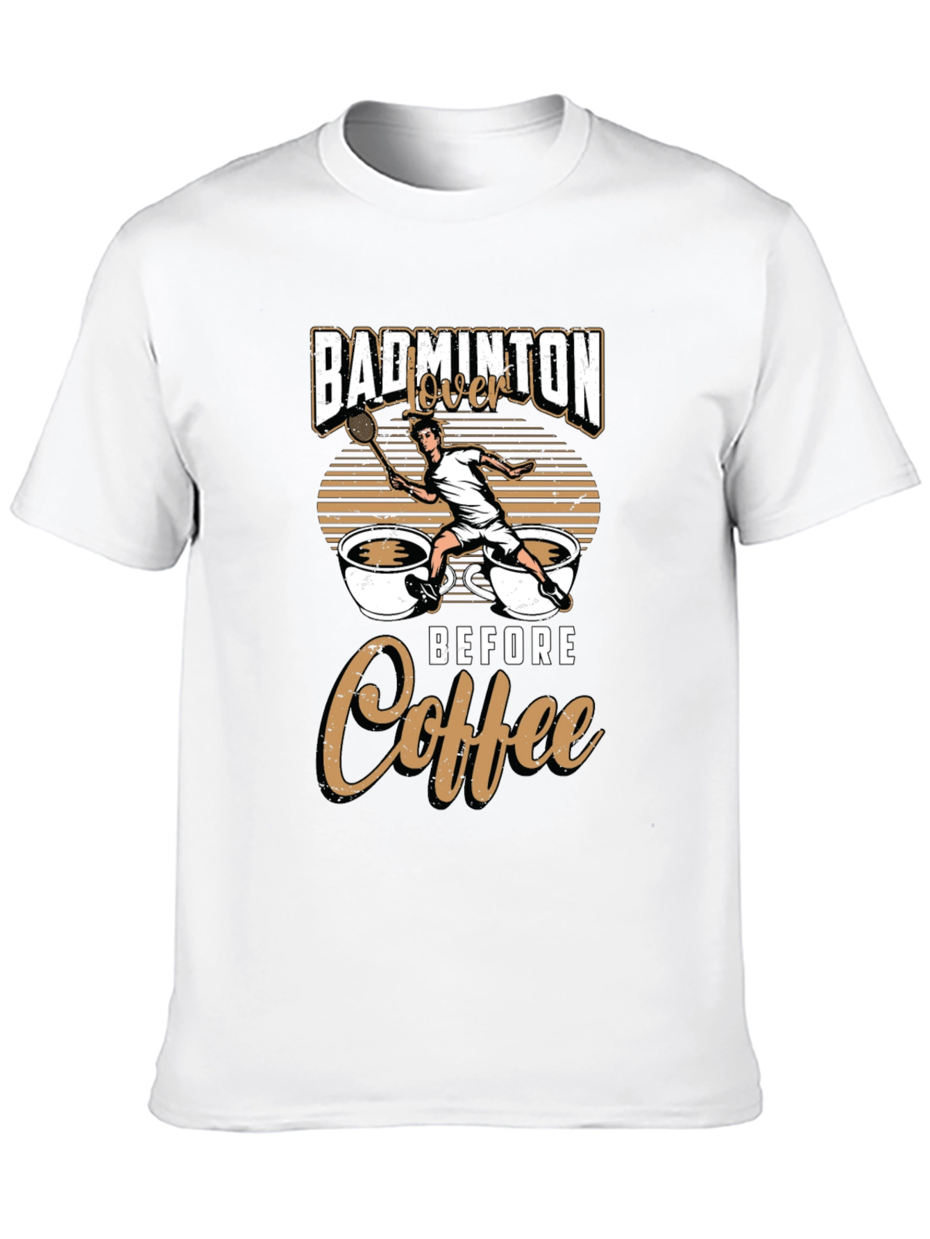 Badminton Lover Before Coffee Graphic Tee