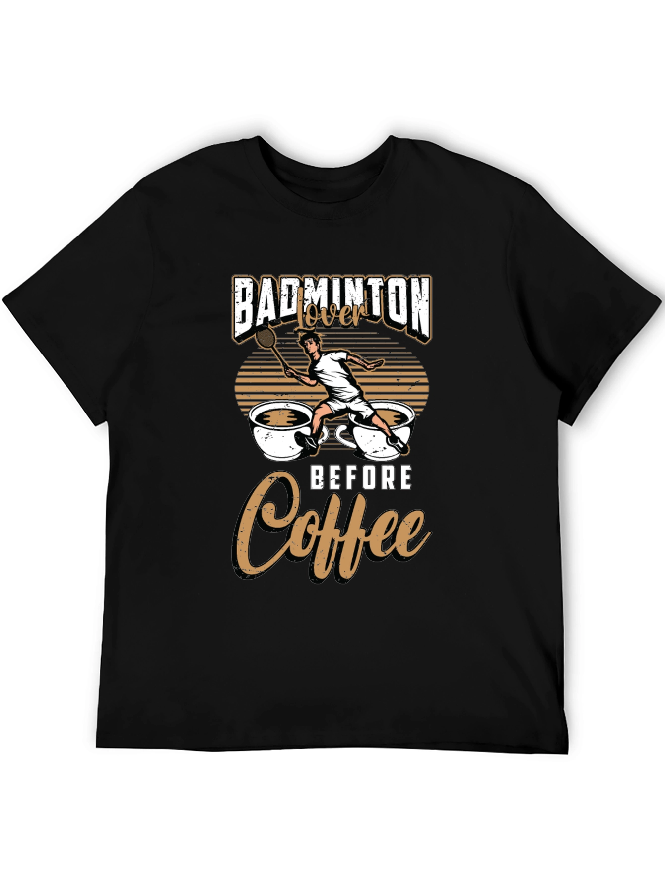 Badminton Lover Before Coffee Graphic Tee