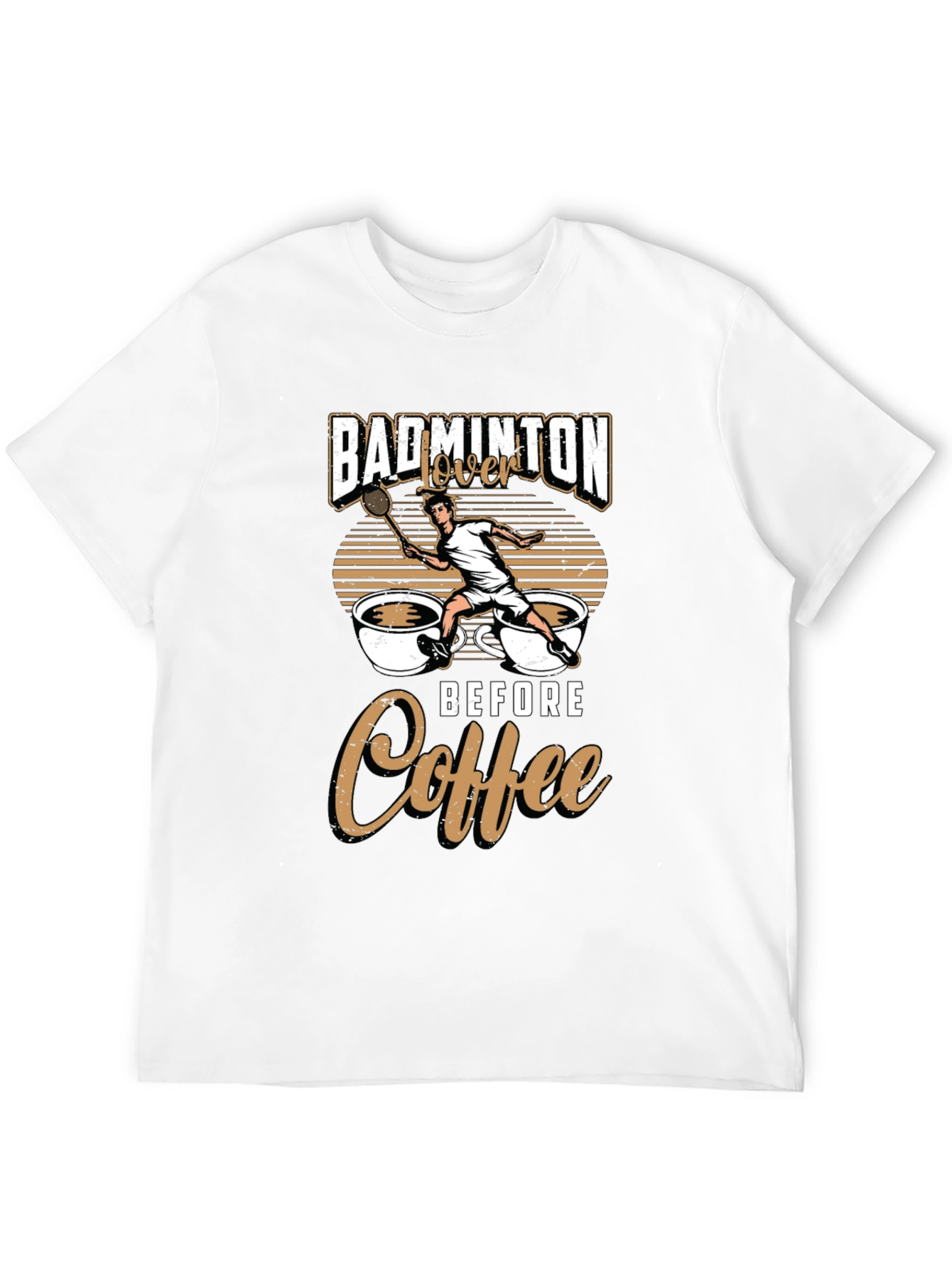 Badminton Lover Before Coffee Graphic Tee