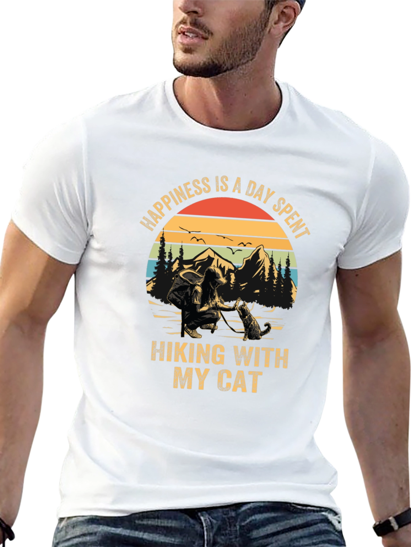Happiness is Hiking with My Cat T-Shirt
