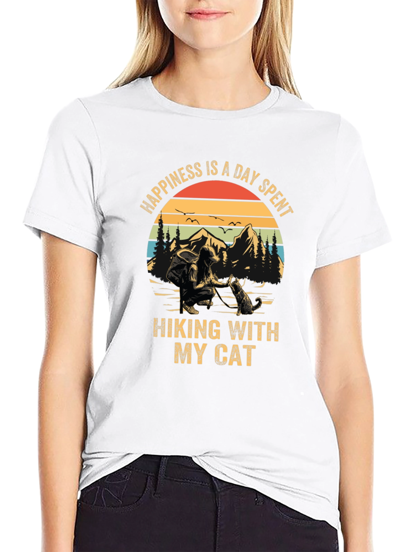 Happiness is Hiking with My Cat T-Shirt