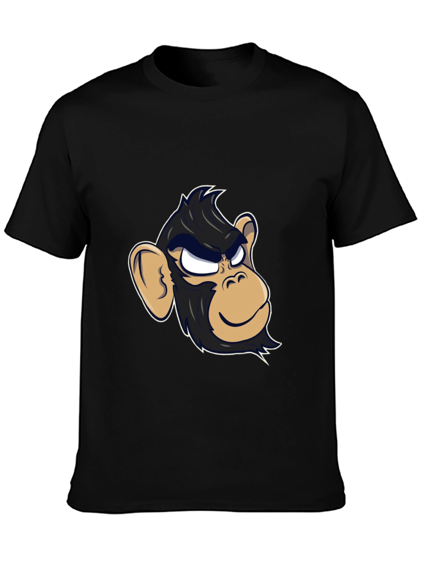 Cool Monkey Graphic Tee - Black Cotton T-Shirt