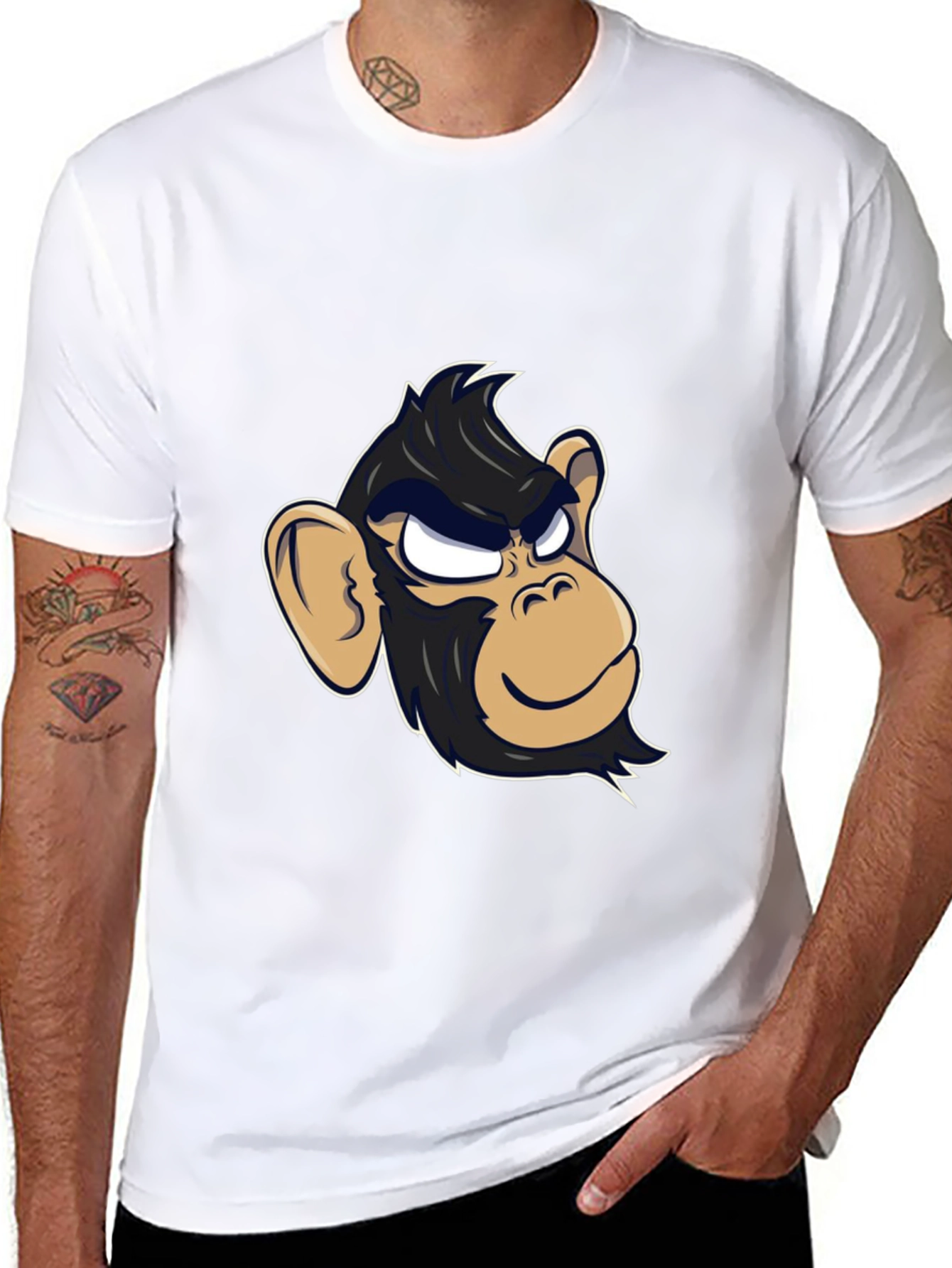 Cool Monkey Graphic Tee - Black Cotton T-Shirt