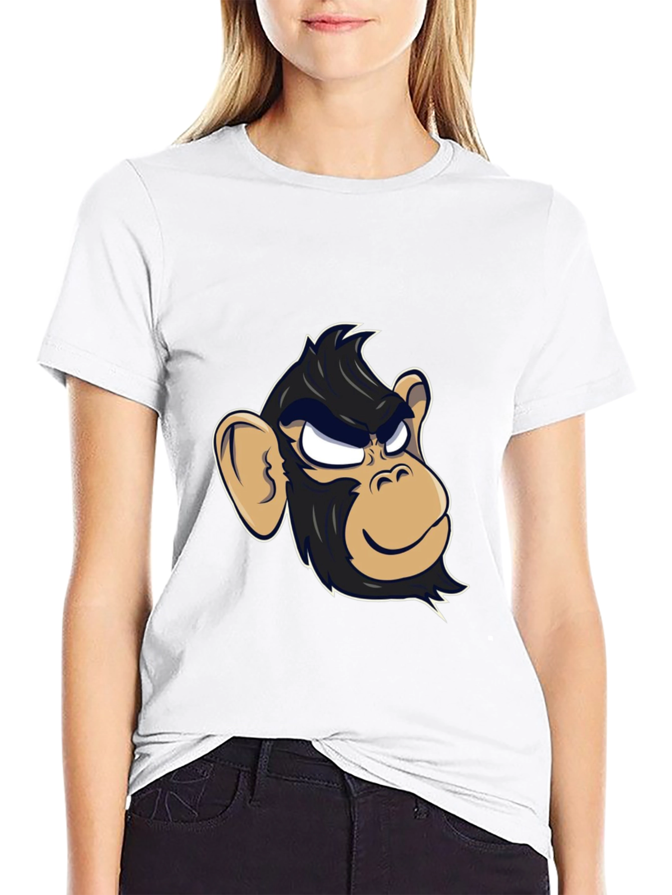 Cool Monkey Graphic Tee - Black Cotton T-Shirt