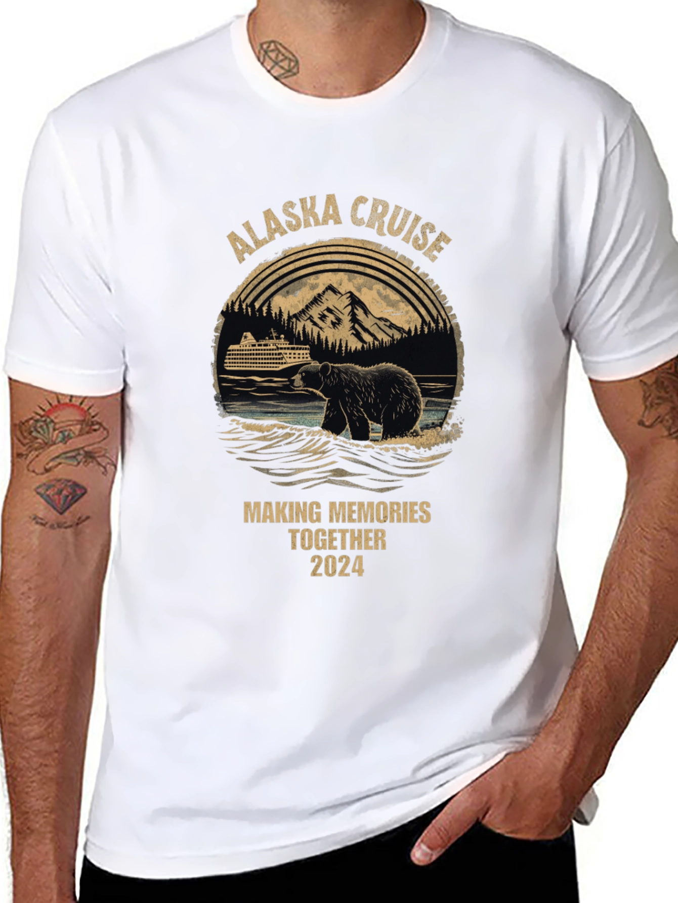 Alaska Cruise 2024 Bear Graphic T-Shirt
