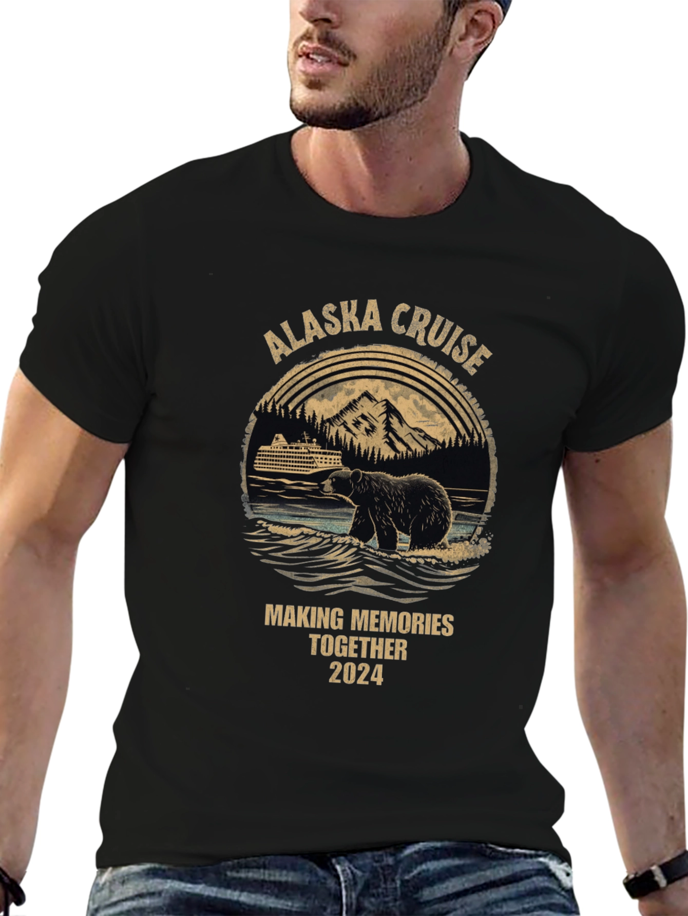 Alaska Cruise 2024 Bear Graphic T-Shirt