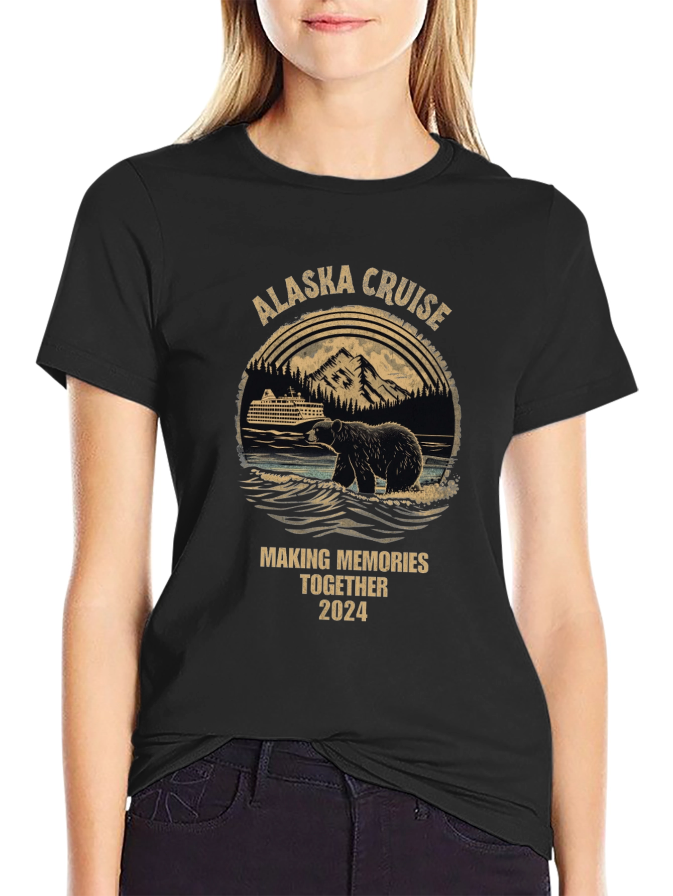 Alaska Cruise 2024 Bear Graphic T-Shirt