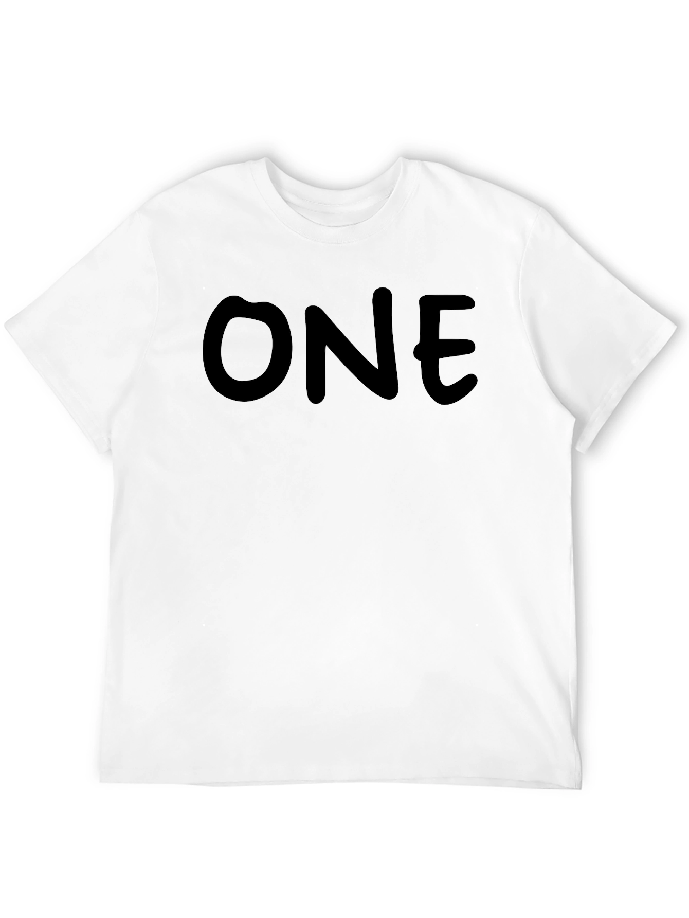 Mens Black ONE Graphic Tee - Casual Style