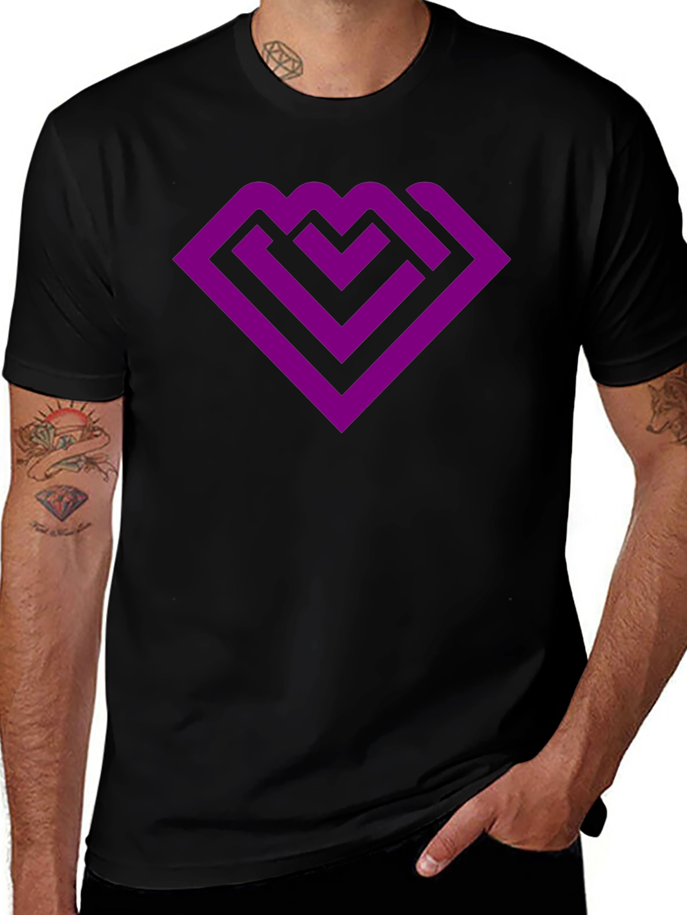 Purple Maze Logo Black T-Shirt