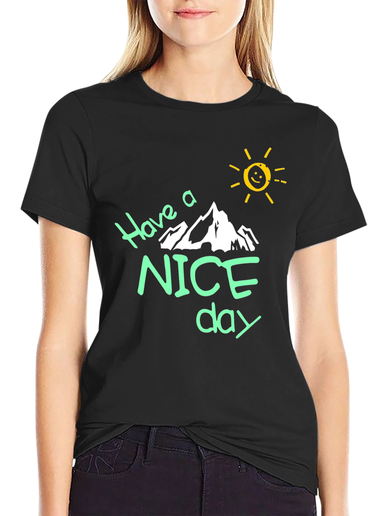 Have a Nice Day Black Graphic T-Shirt