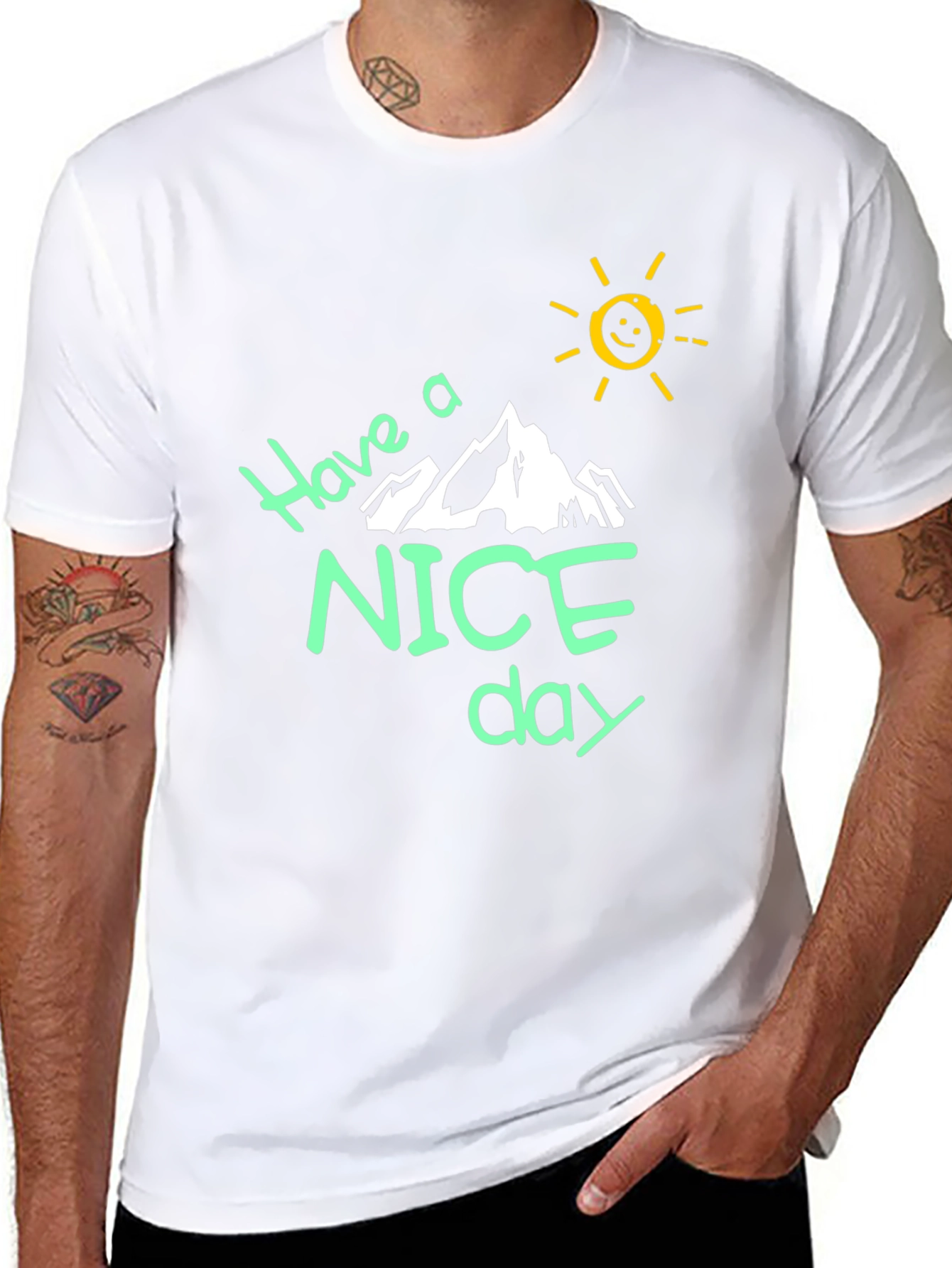 Have a Nice Day Black Graphic T-Shirt
