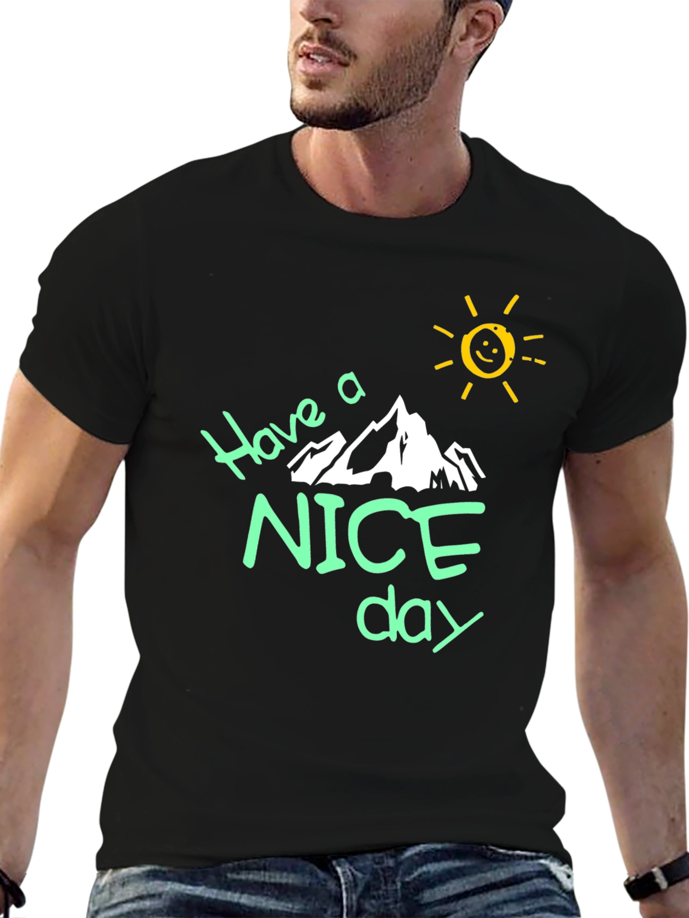 Have a Nice Day Black Graphic T-Shirt