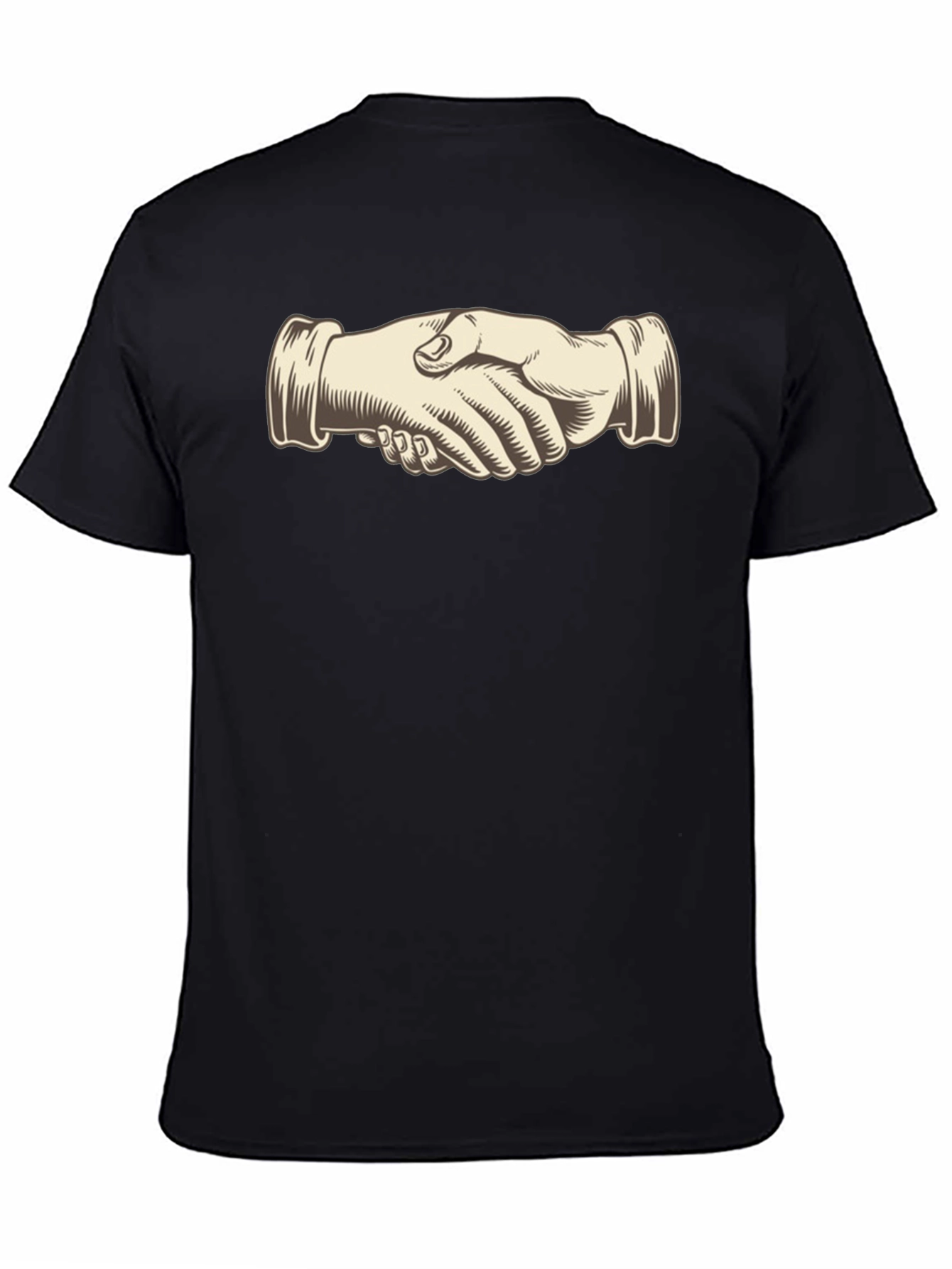 Handshake Graphic Black T-Shirt - Stylish Casual Wear