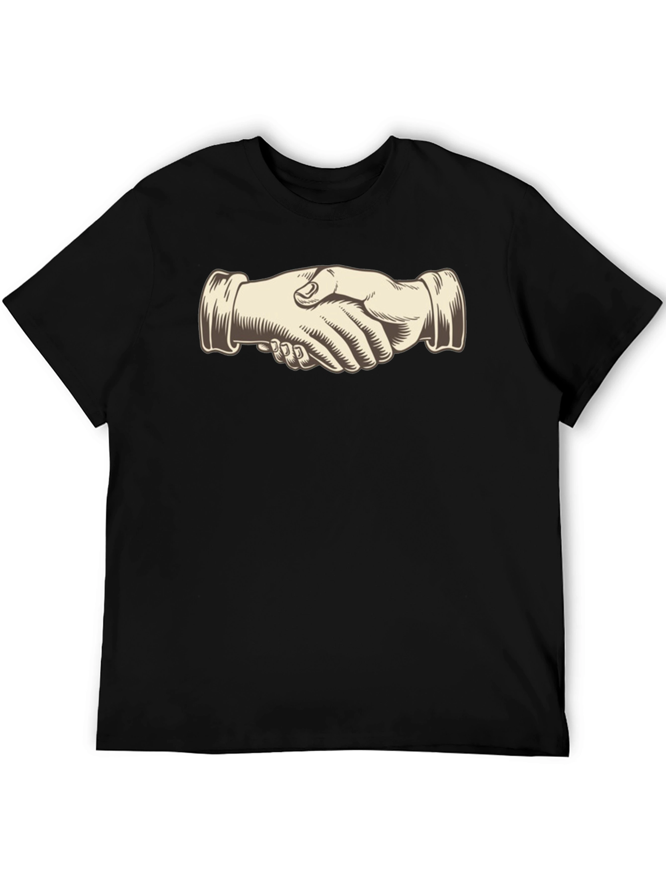 Handshake Graphic Black T-Shirt - Stylish Casual Wear