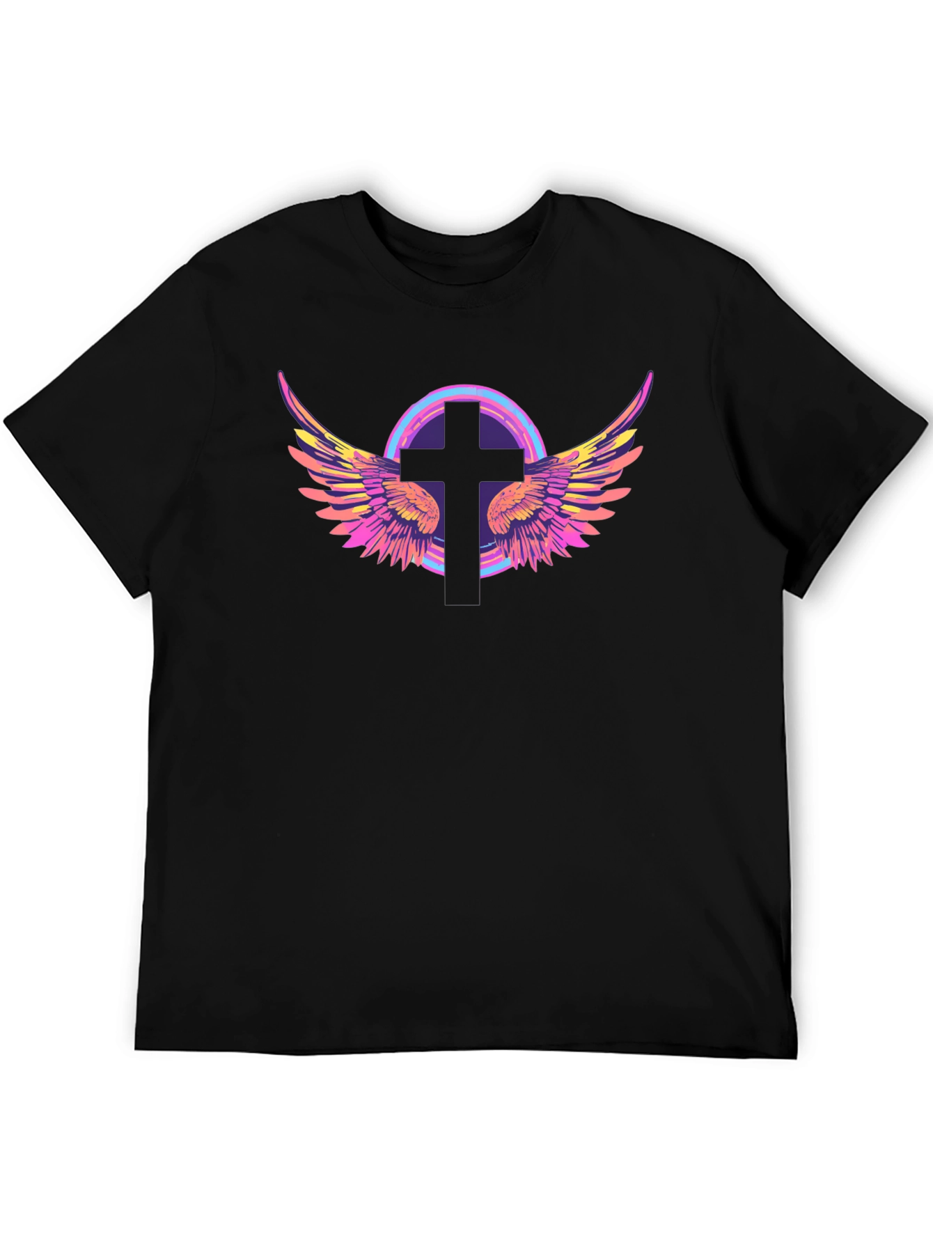Cross with Wings Graphic Tee - Stylish Christian Apparel
