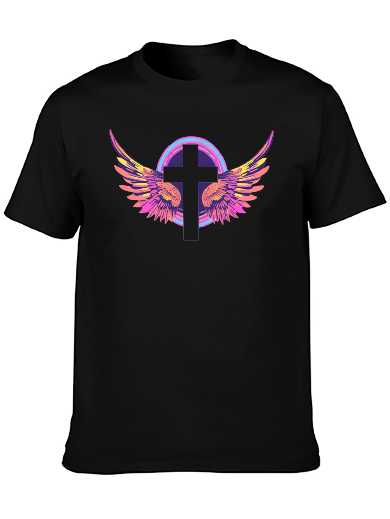Cross with Wings Graphic Tee - Stylish Christian Apparel