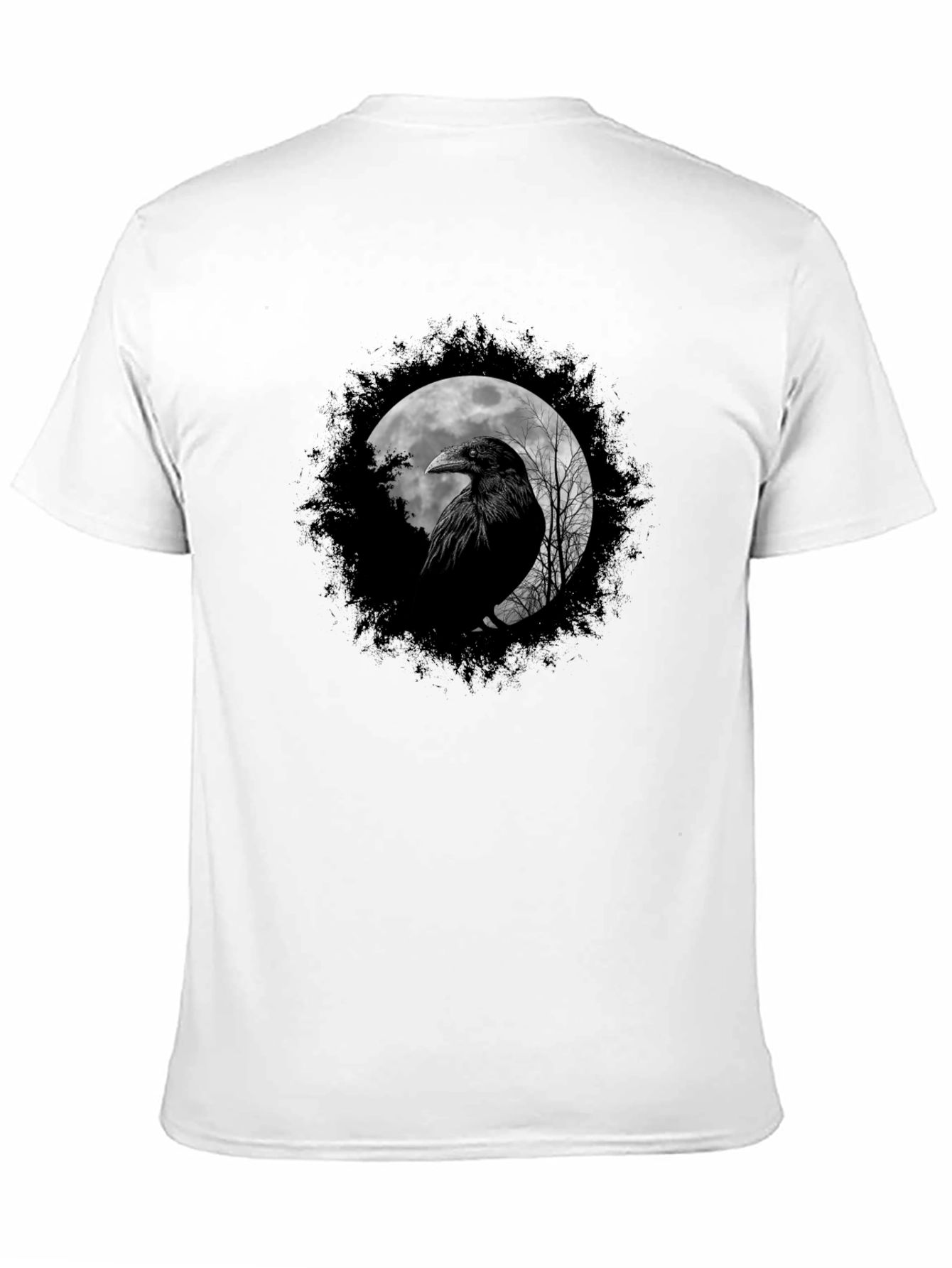 Raven Moon Graphic Tee - Black Cotton Comfort