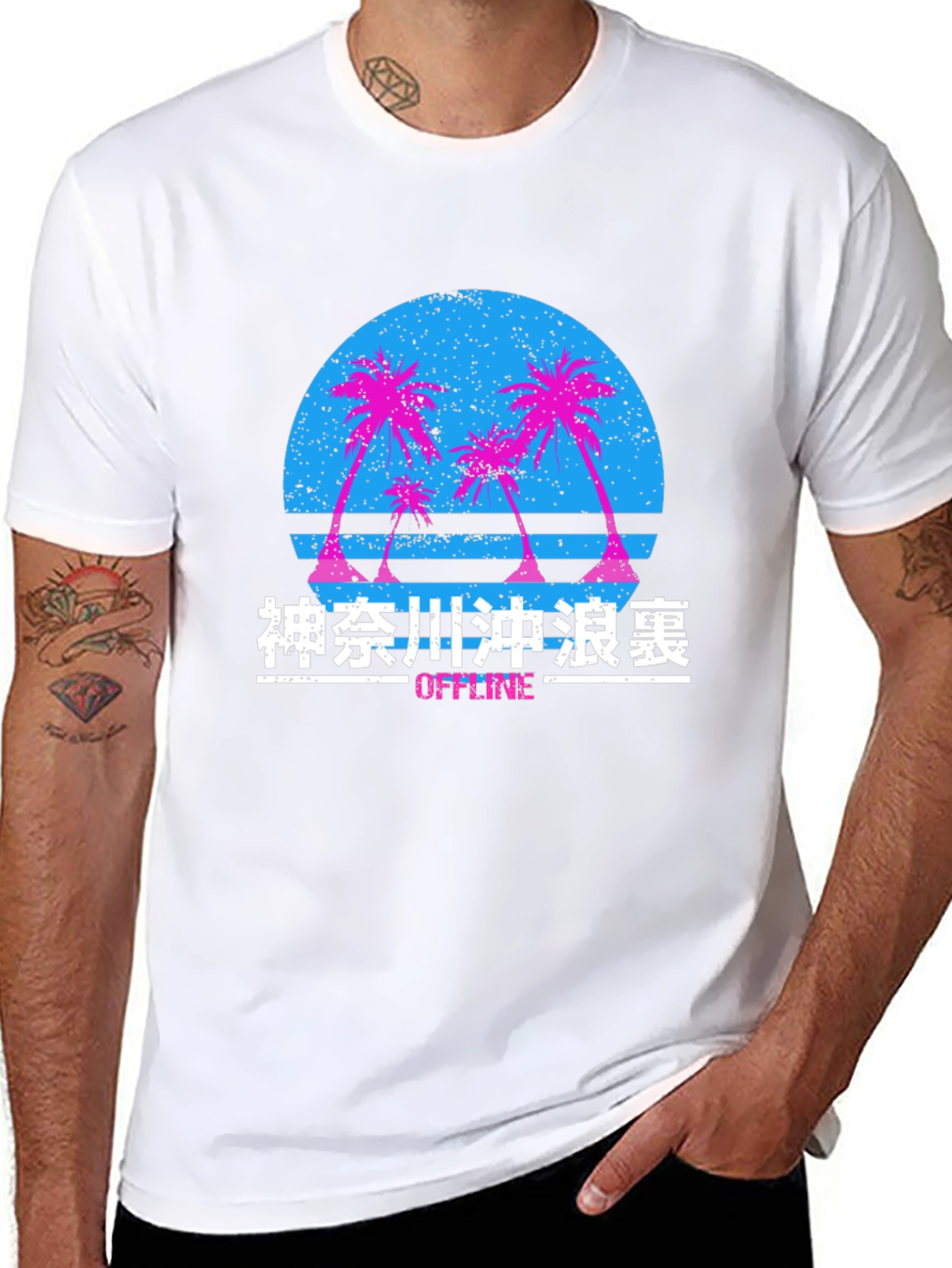 Vaporwave Palm T-Shirt - Retro Sunset Tee
