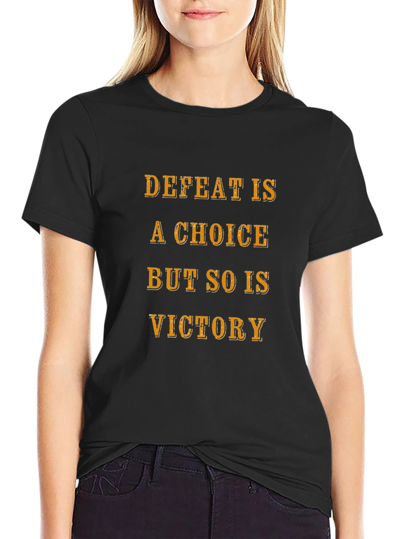 Defeat Is a Choice Graphic Tee - Motivational T-Shirt