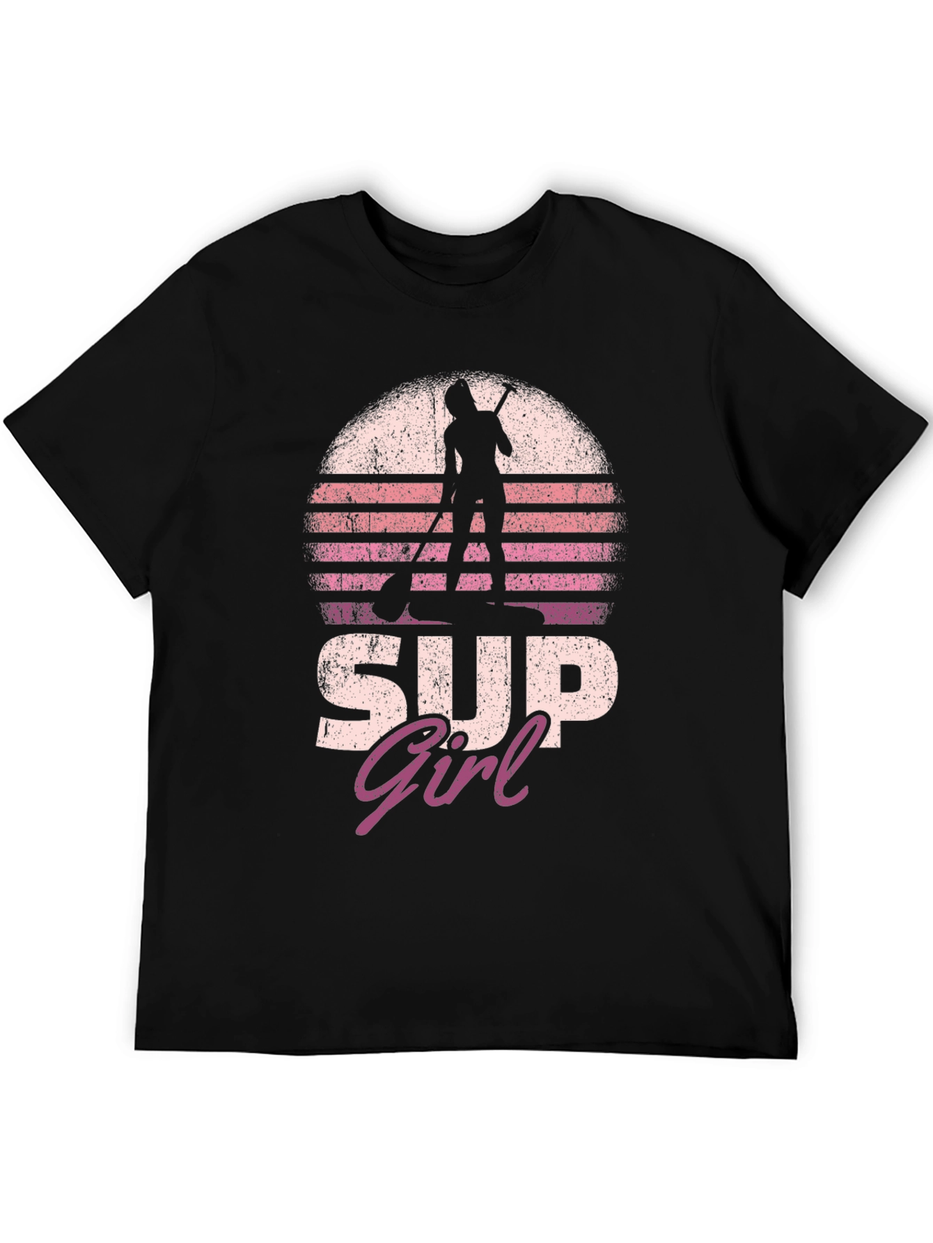 SUP Girl Sunset T-Shirt - Stand Up Paddleboarder Tee