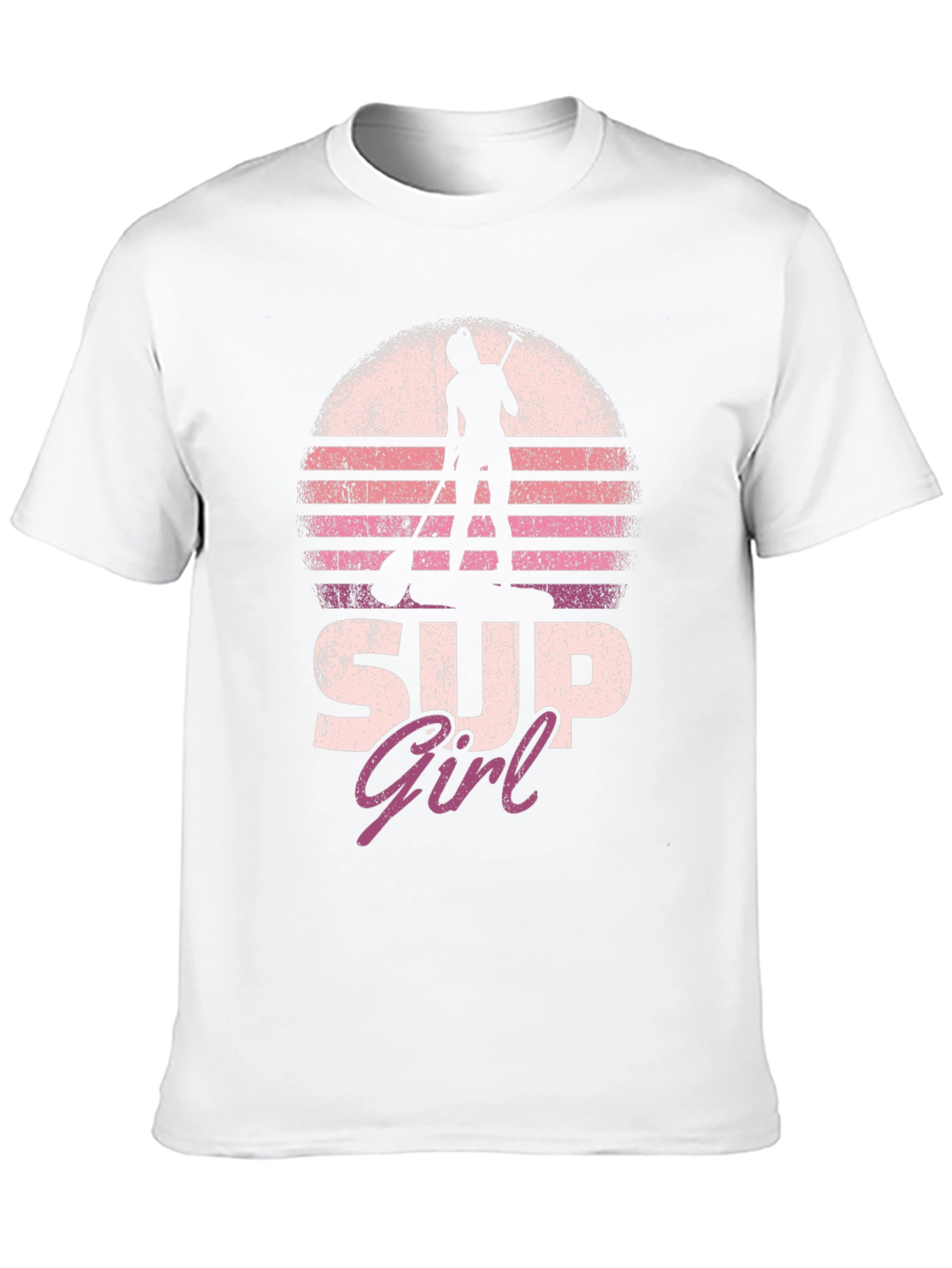 SUP Girl Sunset T-Shirt - Stand Up Paddleboarder Tee