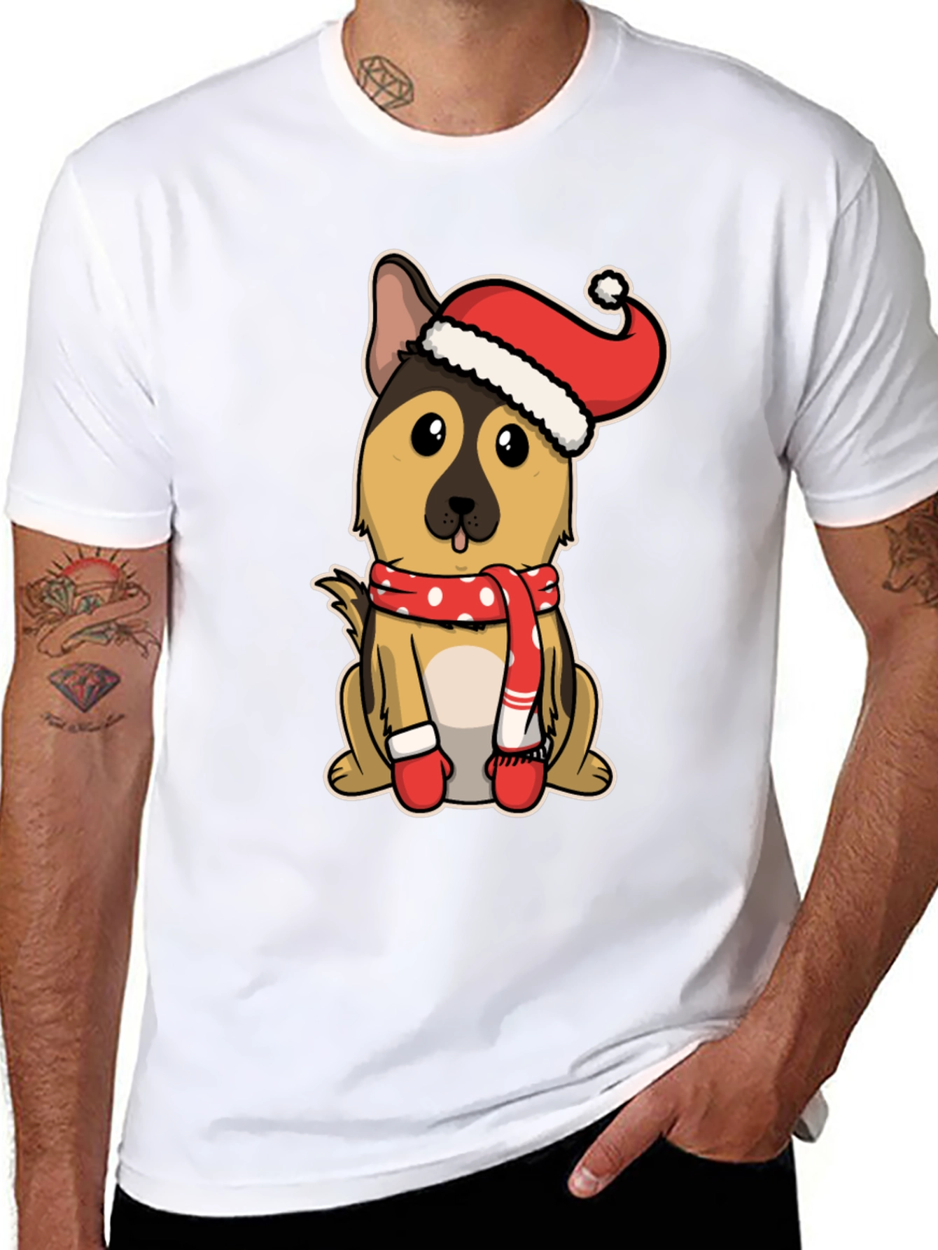 Festive German Shepherd T-Shirt