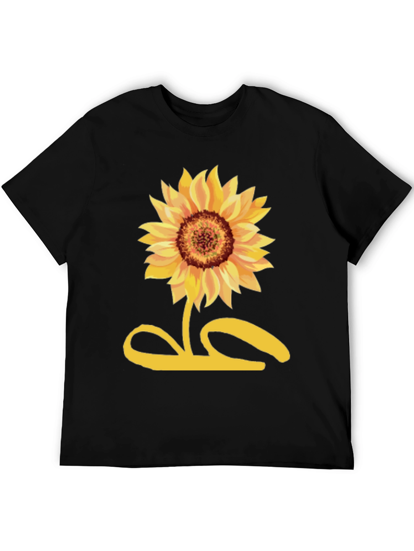 Sunflower Graphic Tee - Black Cotton Shirt
