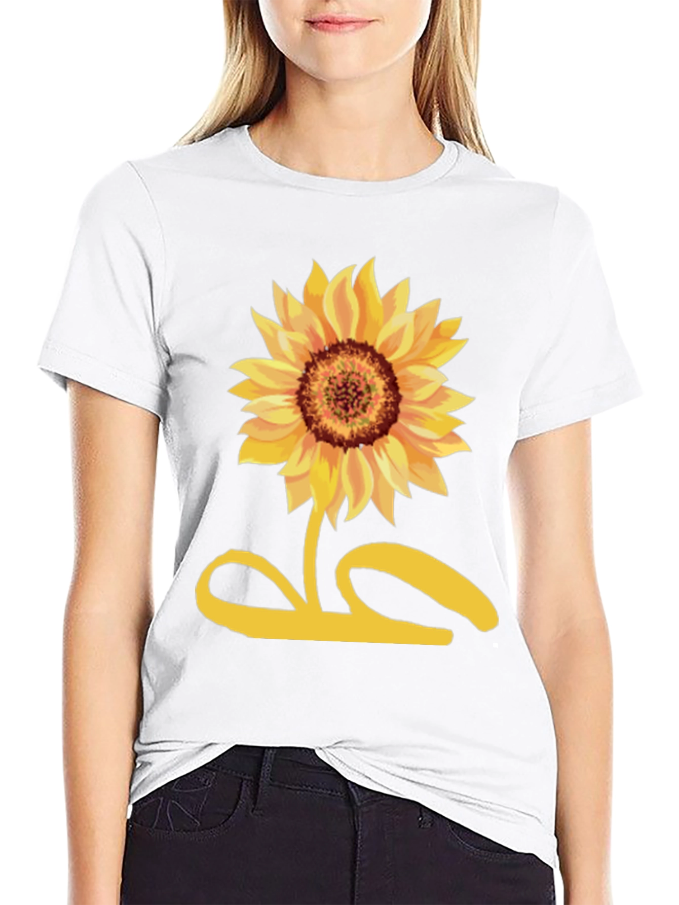 Sunflower Graphic Tee - Black Cotton Shirt