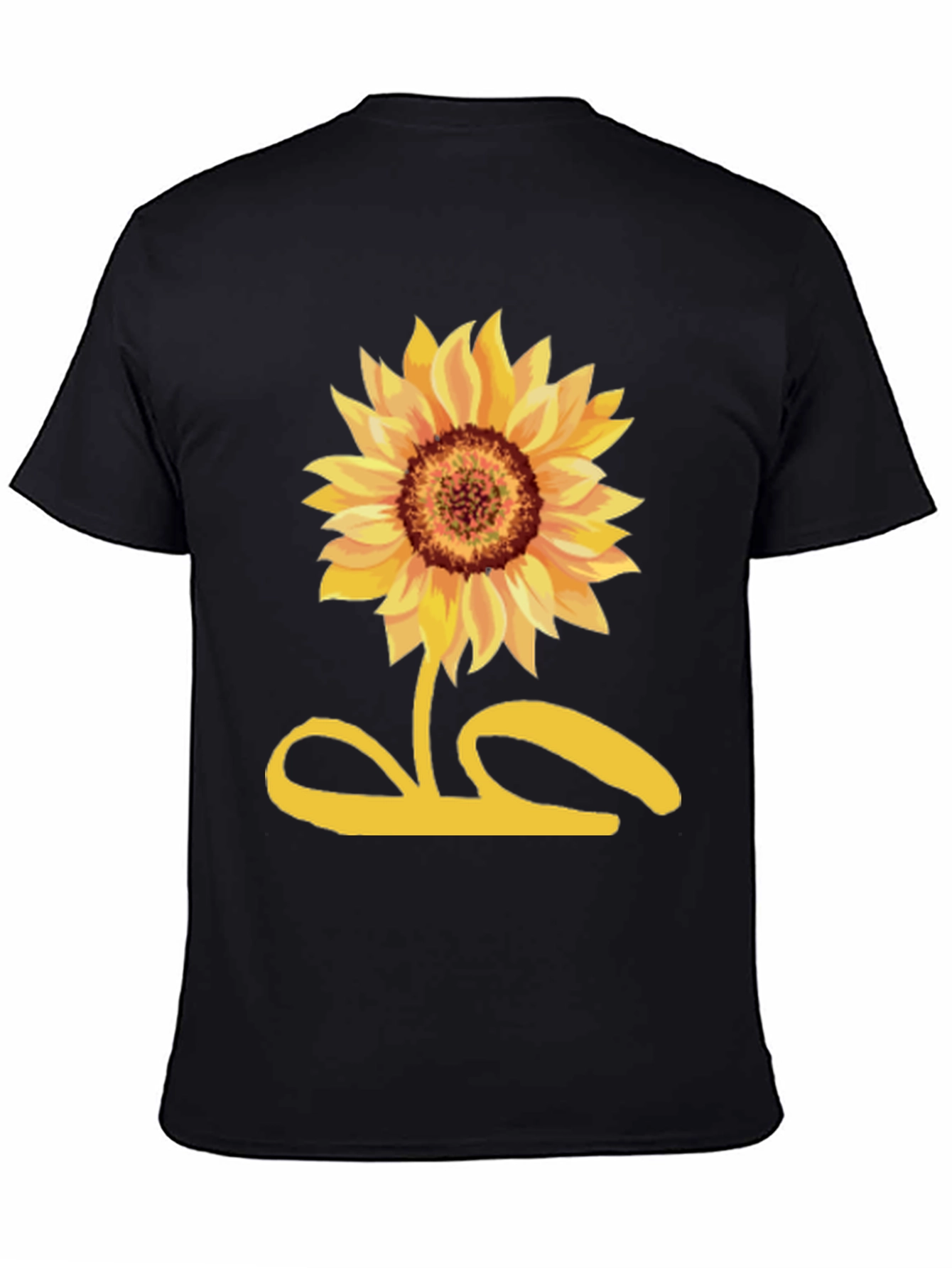 Sunflower Graphic Tee - Black Cotton Shirt