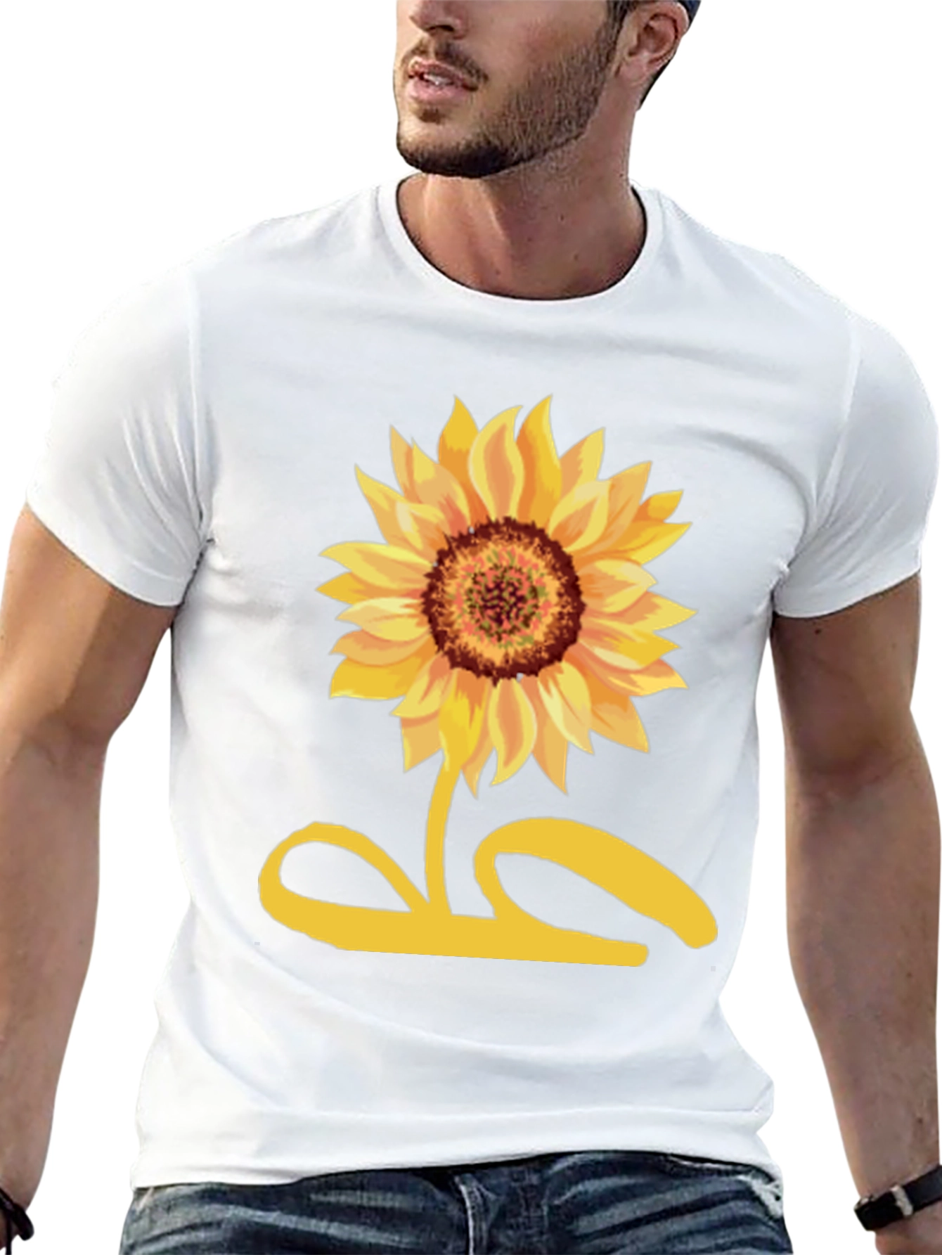 Sunflower Graphic Tee - Black Cotton Shirt