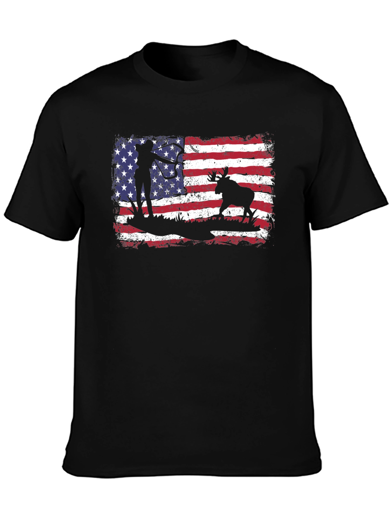 American Flag Hunter & Moose Graphic Tee