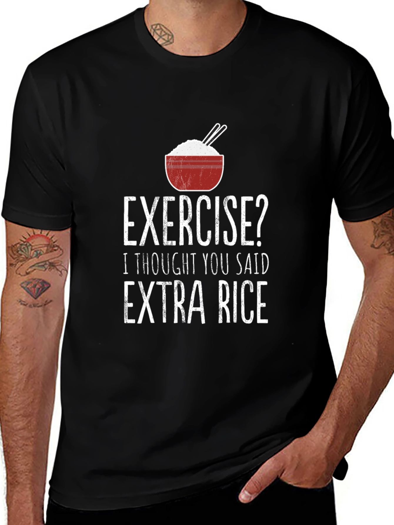 Exercise? Extra Rice Funny T-Shirt