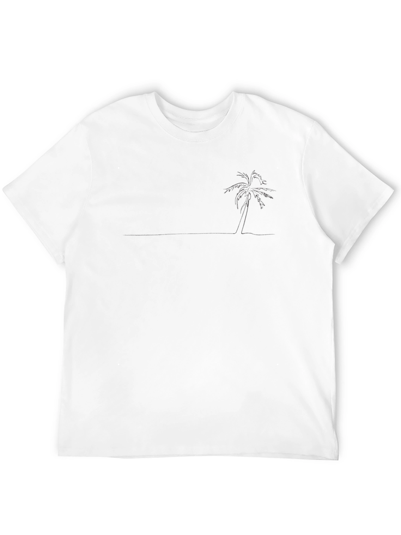 Minimalist Palm Tree Black T-Shirt