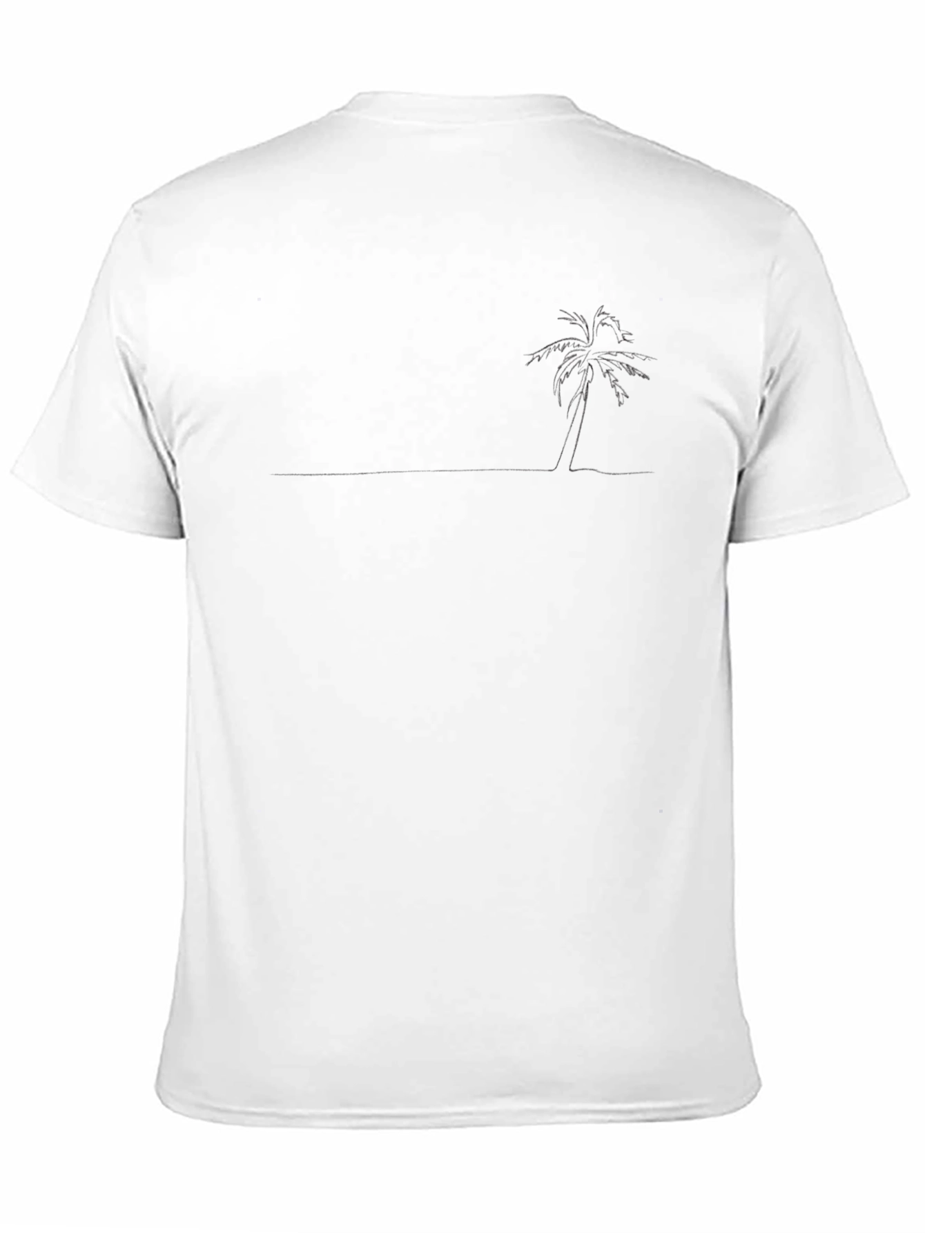 Minimalist Palm Tree Black T-Shirt