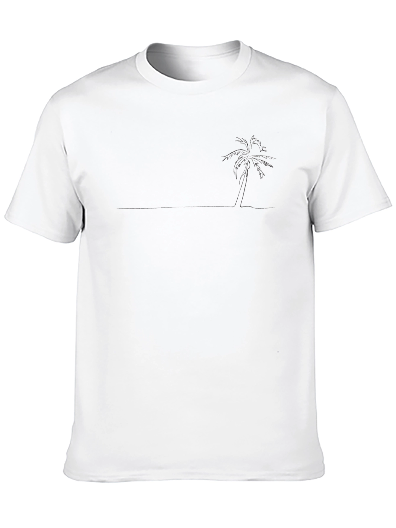 Minimalist Palm Tree Black T-Shirt