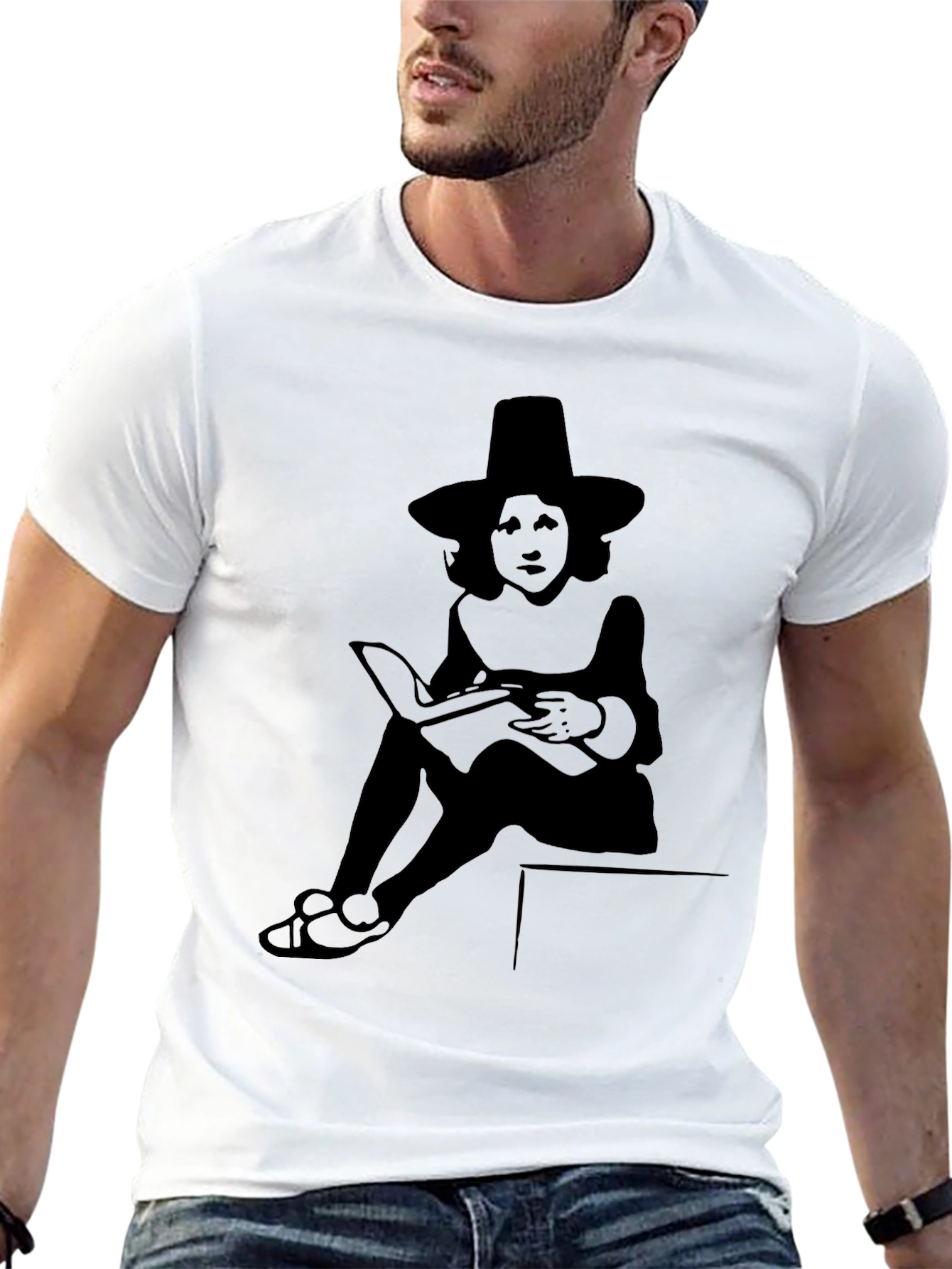 Quaint Reader Graphic Tee - Classic Black Shirt