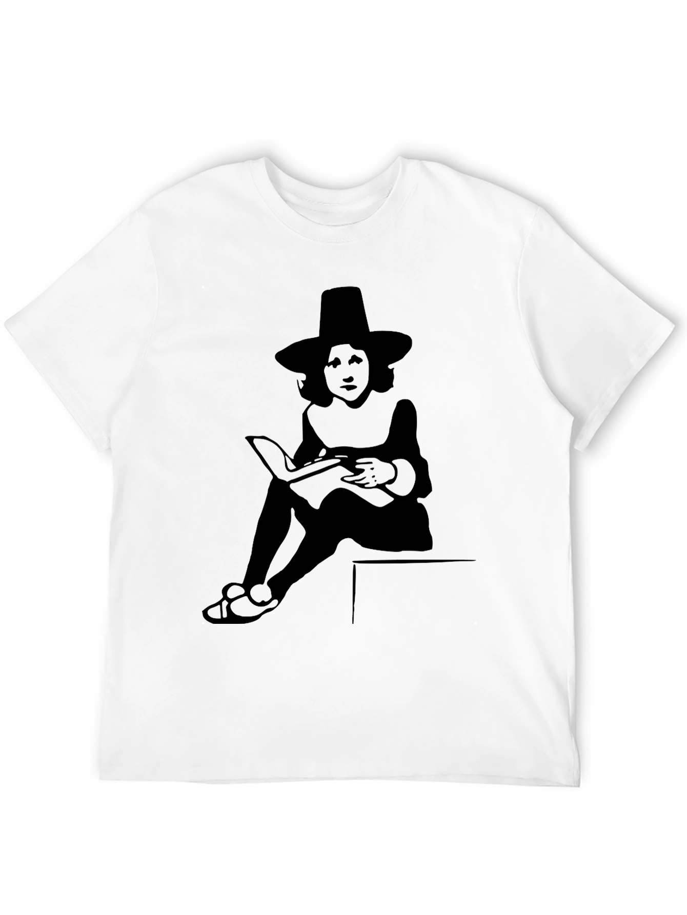 Quaint Reader Graphic Tee - Classic Black Shirt