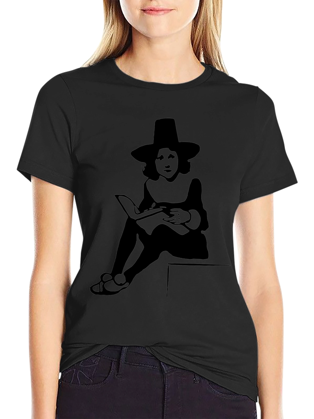 Quaint Reader Graphic Tee - Classic Black Shirt