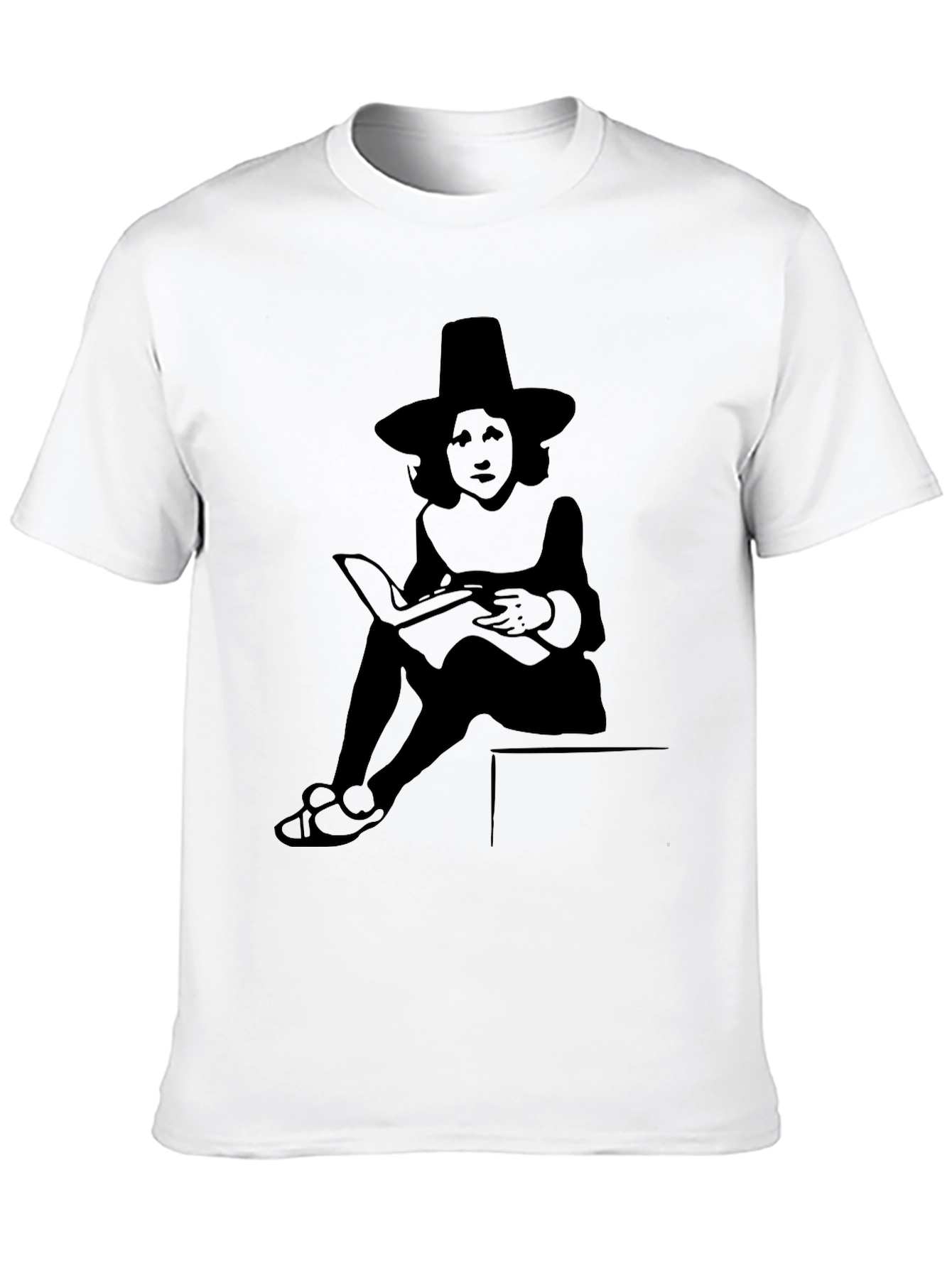 Quaint Reader Graphic Tee - Classic Black Shirt