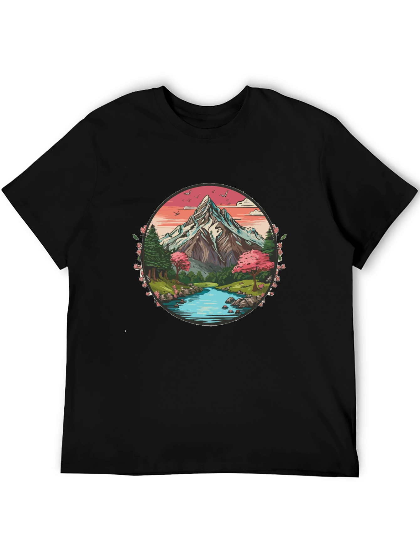 Mountain River Graphic Tee - Nature Inspired Design