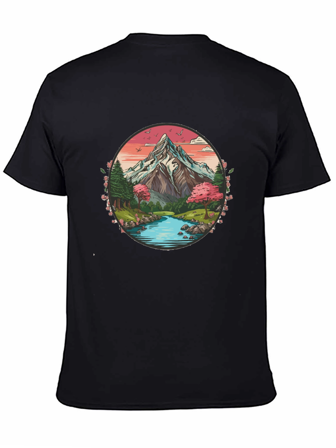Mountain River Graphic Tee - Nature Inspired Design