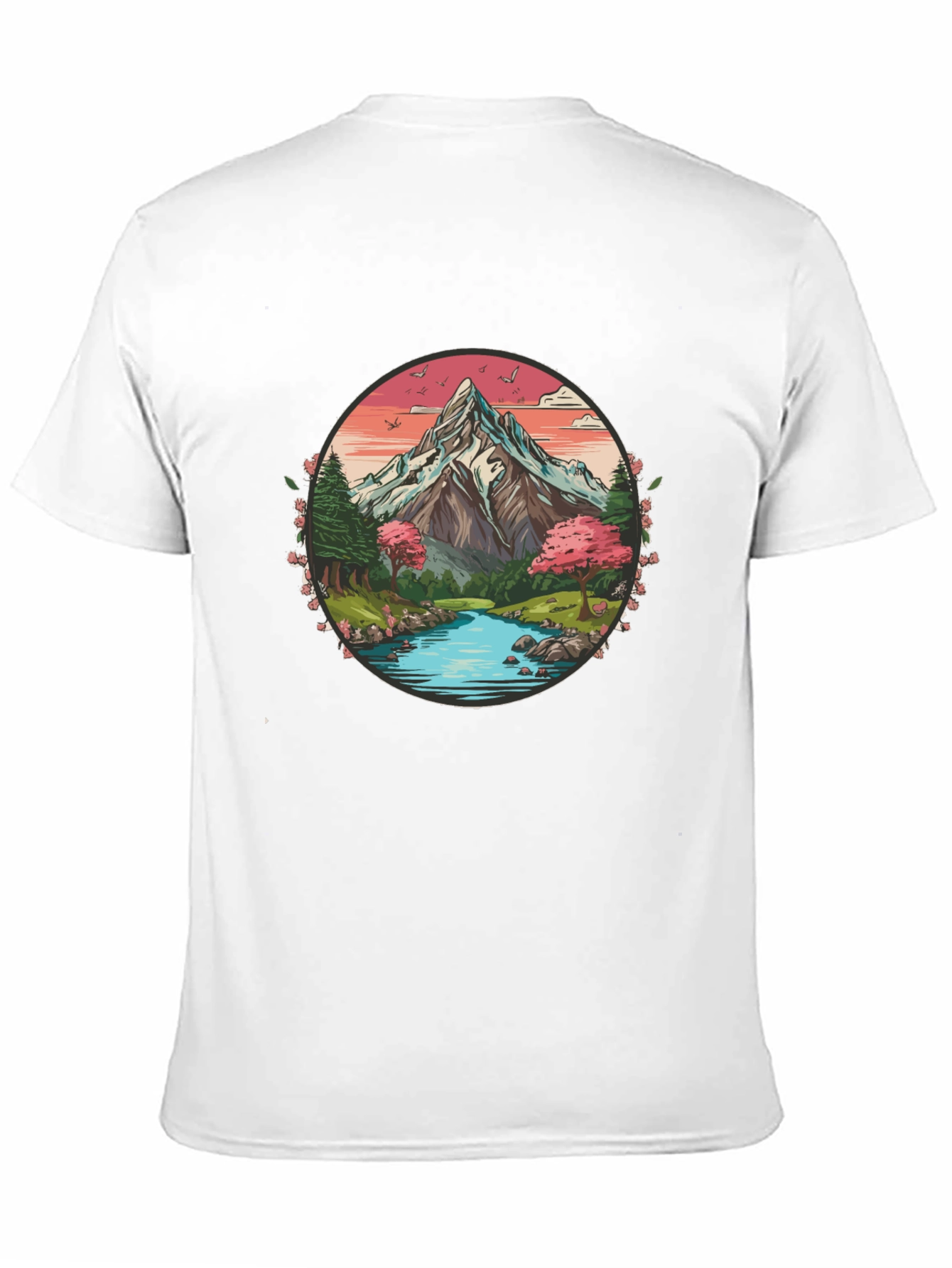 Mountain River Graphic Tee - Nature Inspired Design