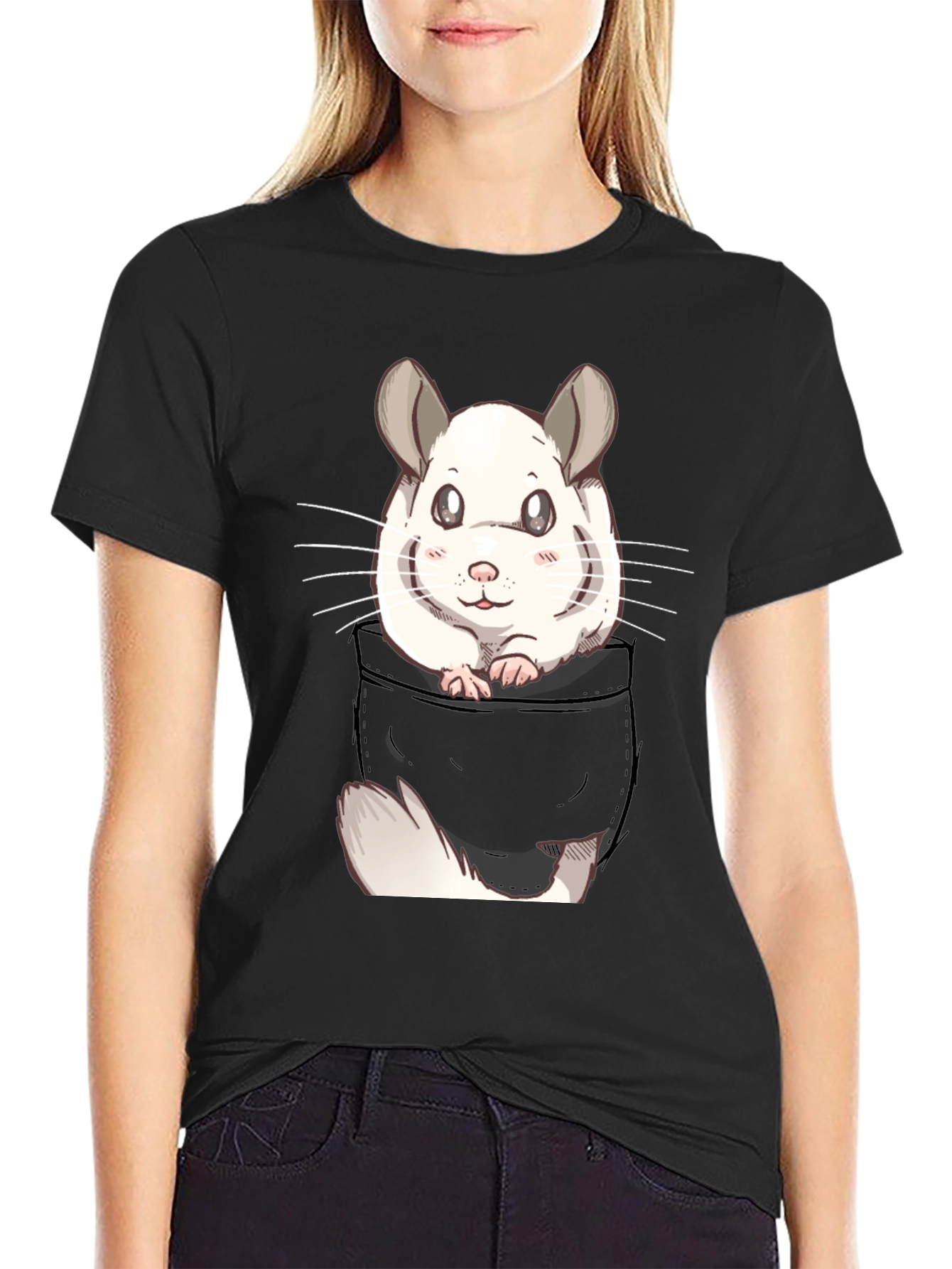 Cute Chinchilla Pocket T-Shirt