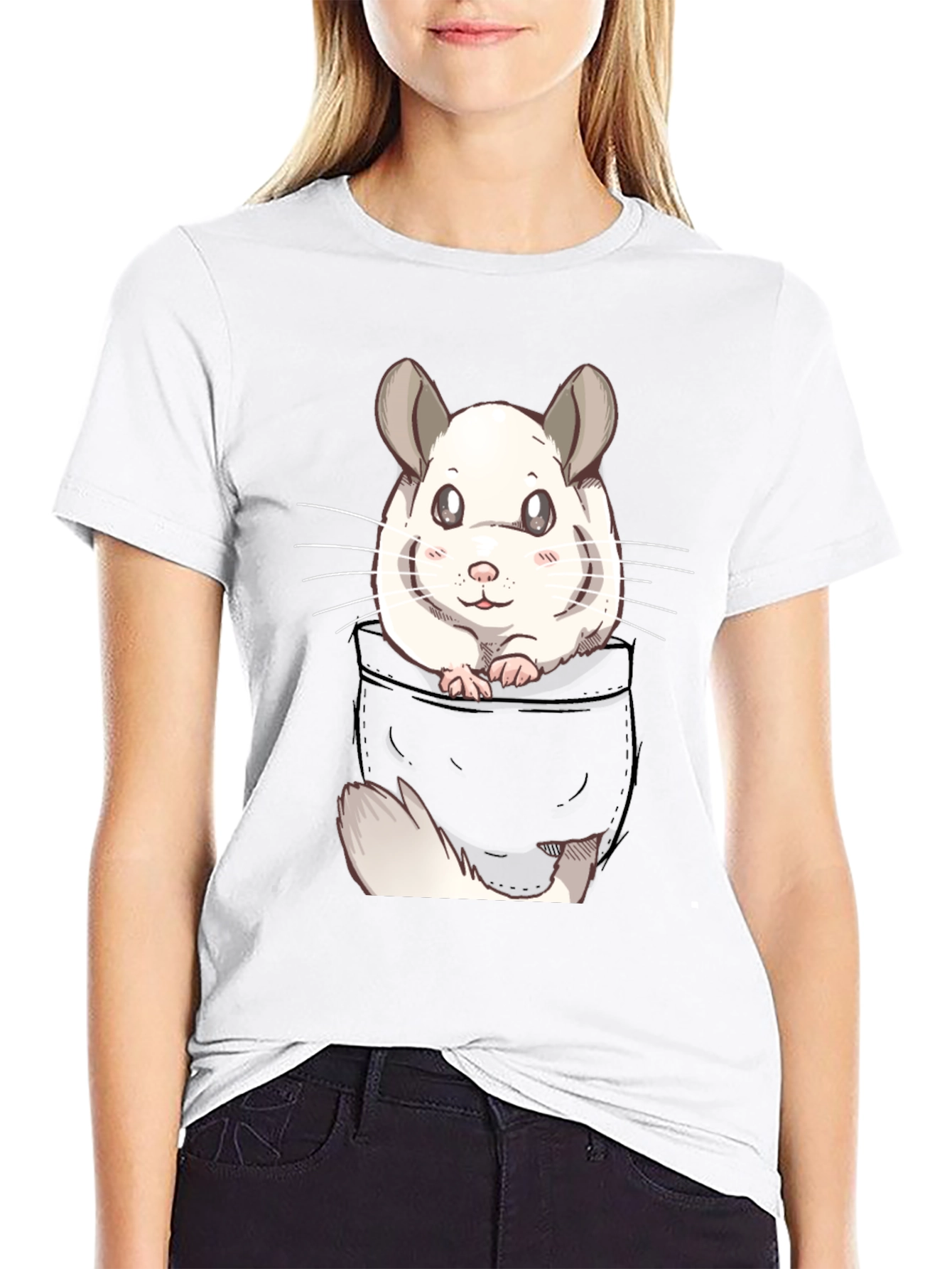 Cute Chinchilla Pocket T-Shirt