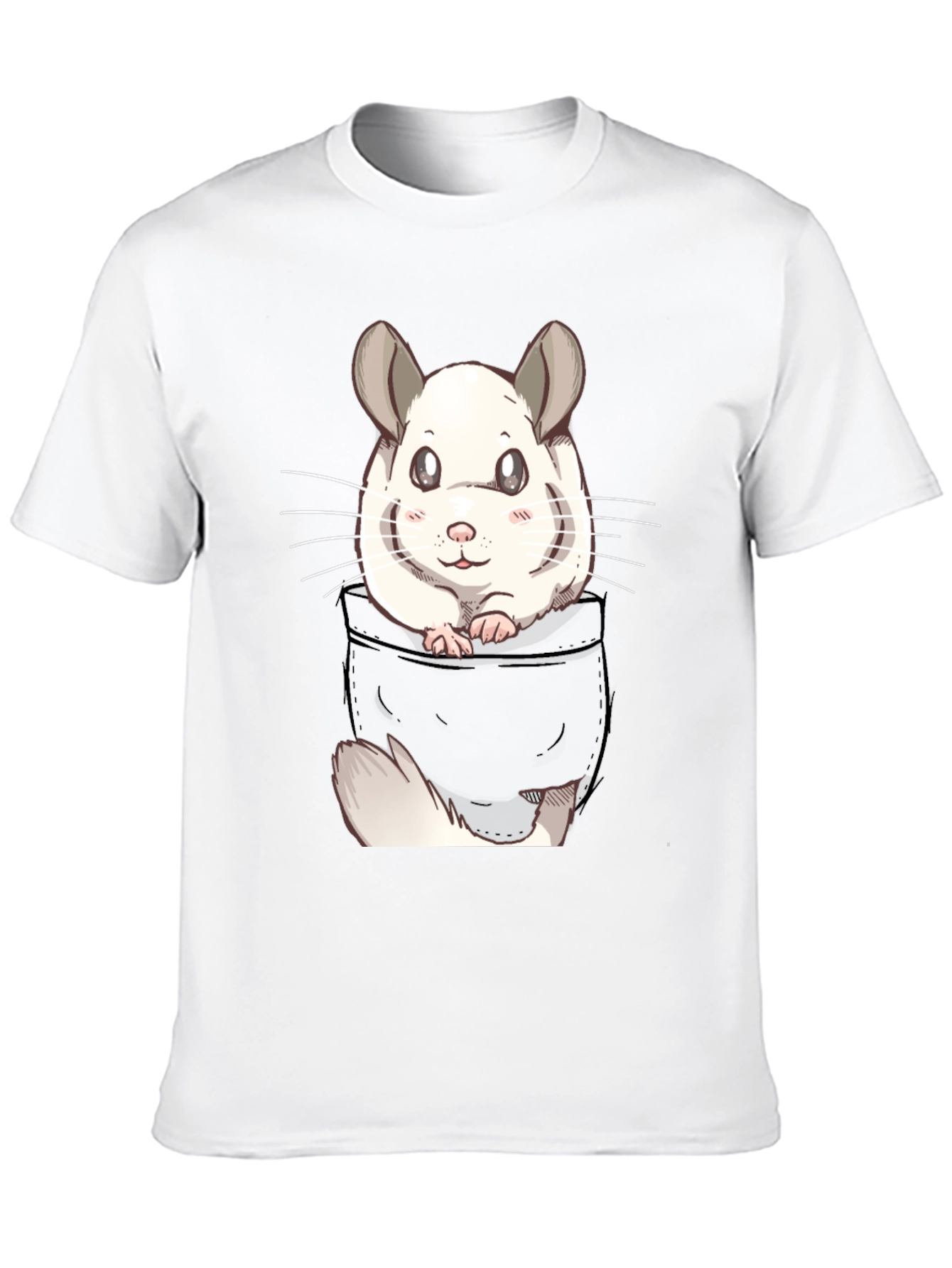 Cute Chinchilla Pocket T-Shirt