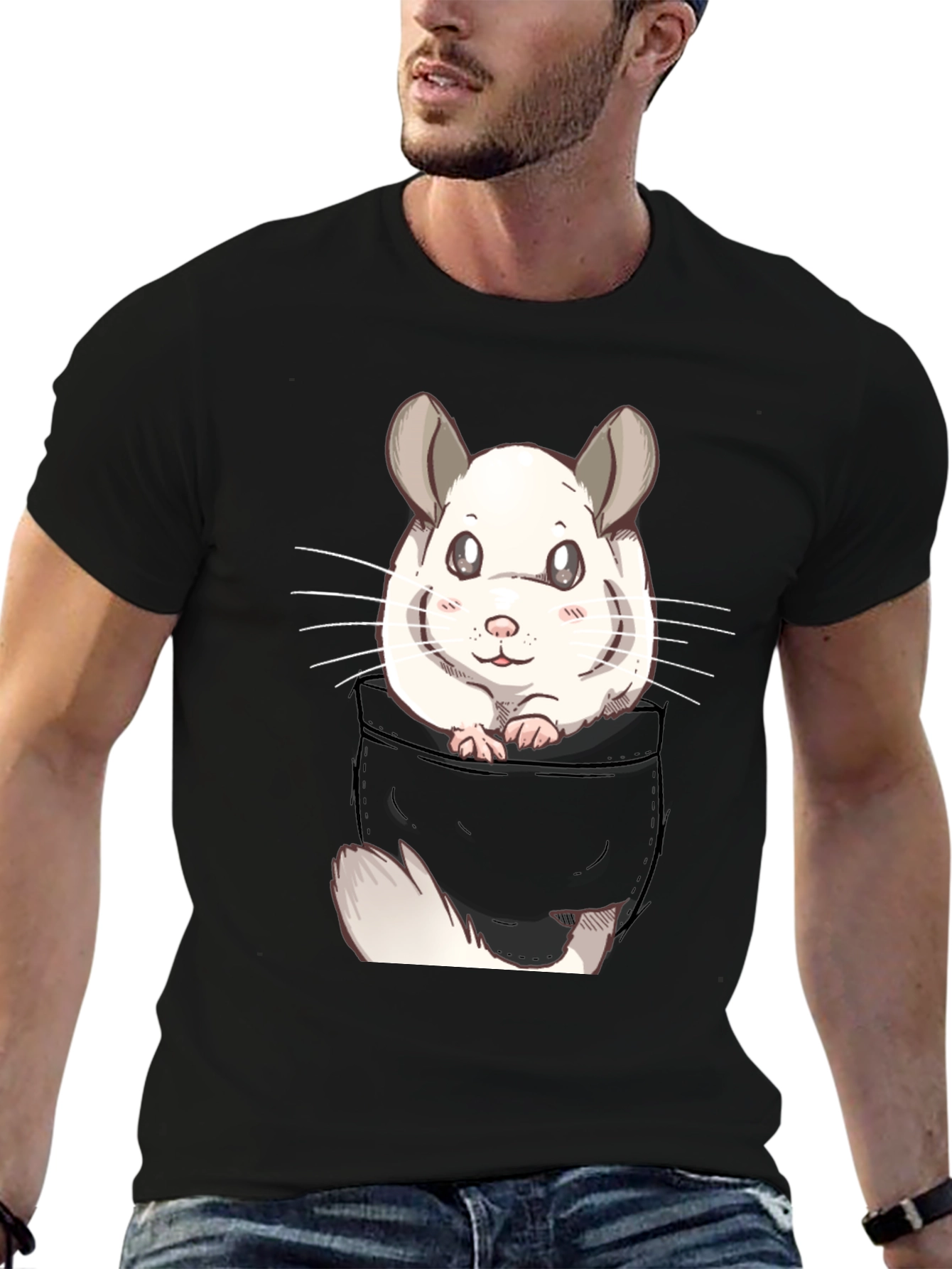 Cute Chinchilla Pocket T-Shirt