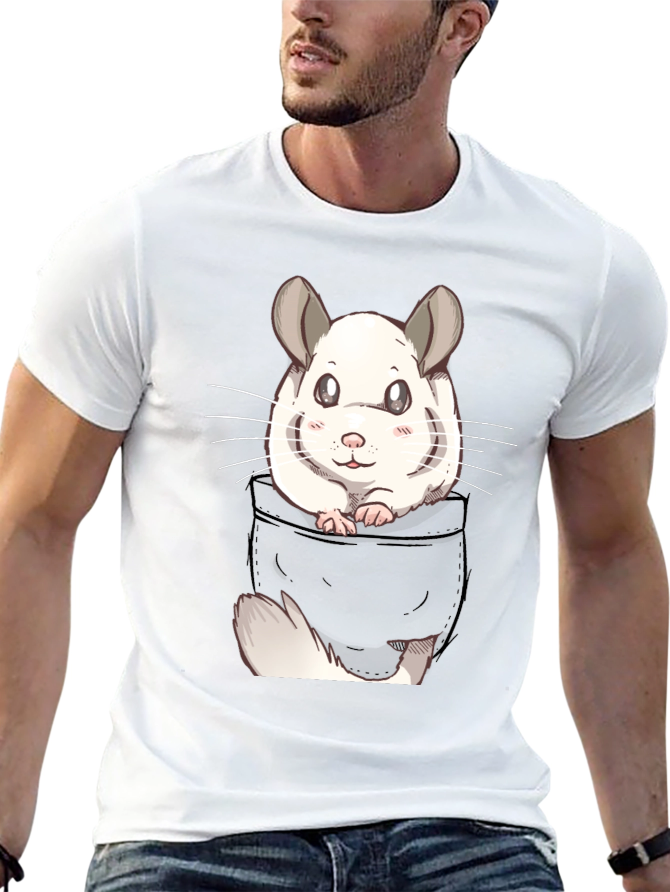 Cute Chinchilla Pocket T-Shirt
