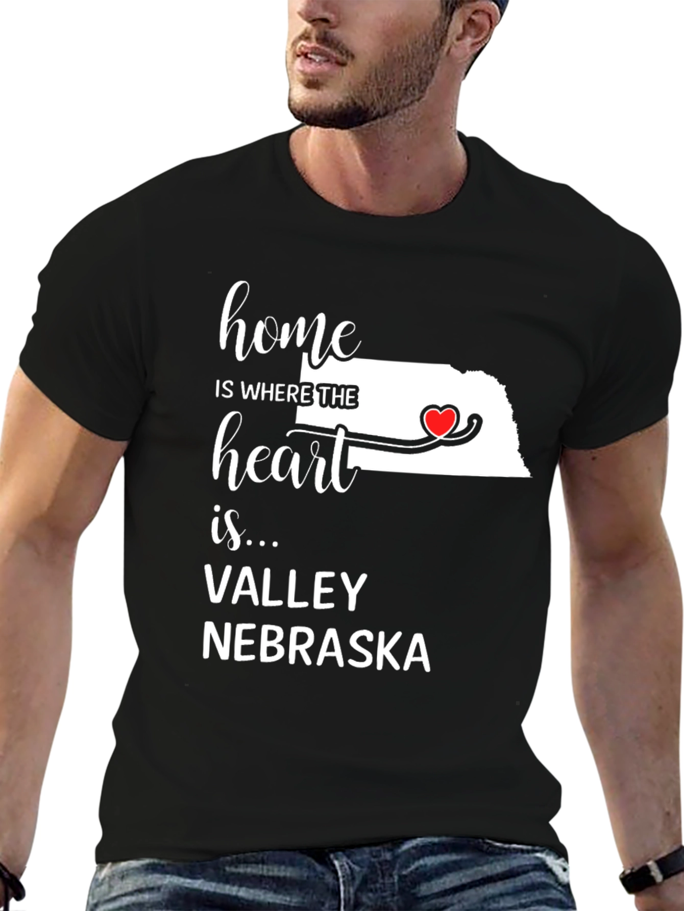 Home is Where the Heart is Valley Nebraska T-Shirt