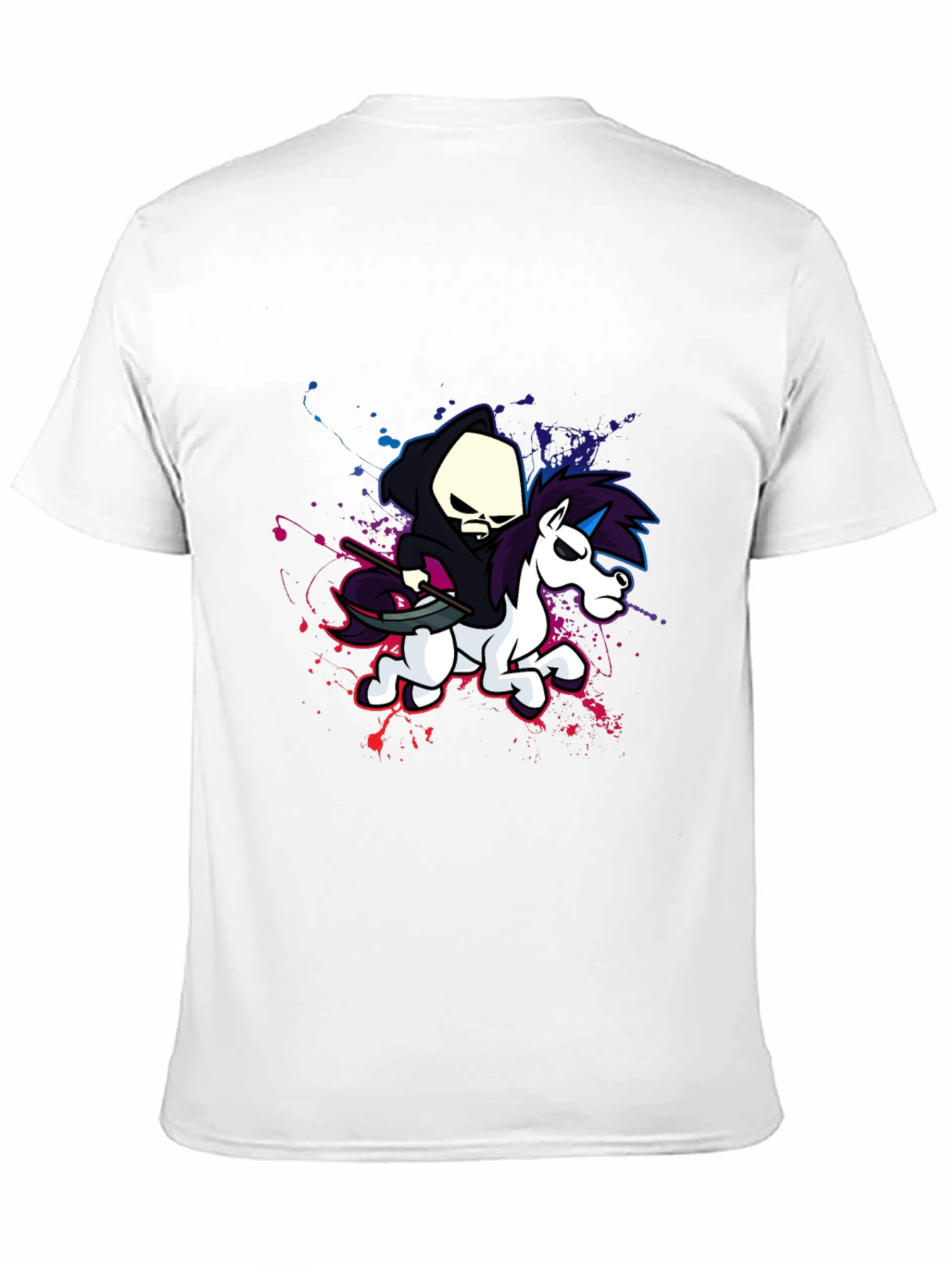 Grim Reaper Unicorn Graphic T-Shirt
