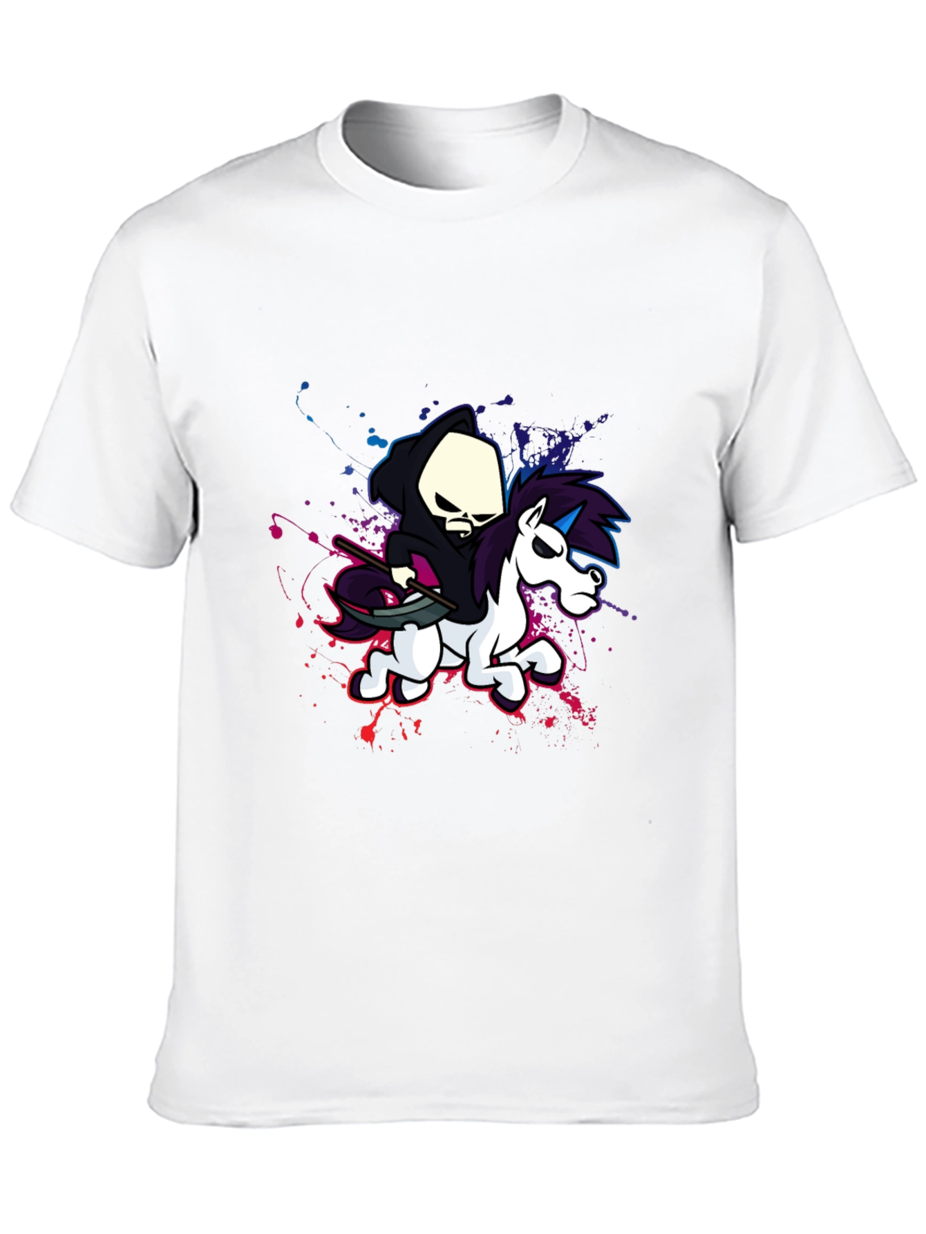 Grim Reaper Unicorn Graphic T-Shirt